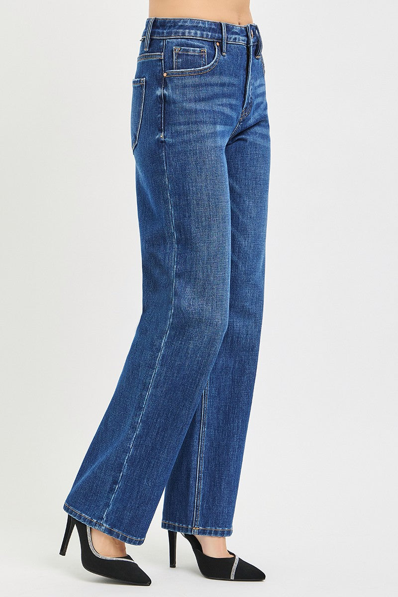 Risen Straight Leg Jeans - Dark