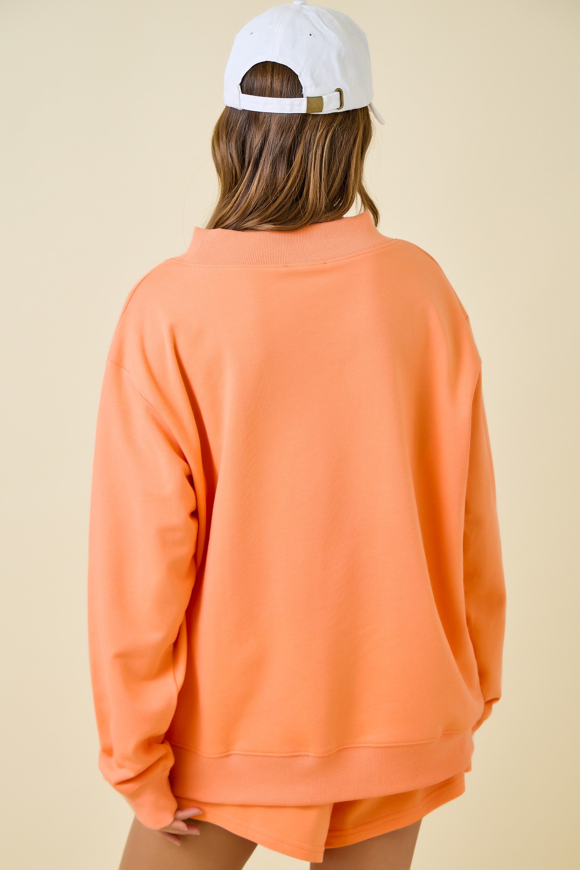 Mock Neck Terry Sweatshirt W/ Neck Band