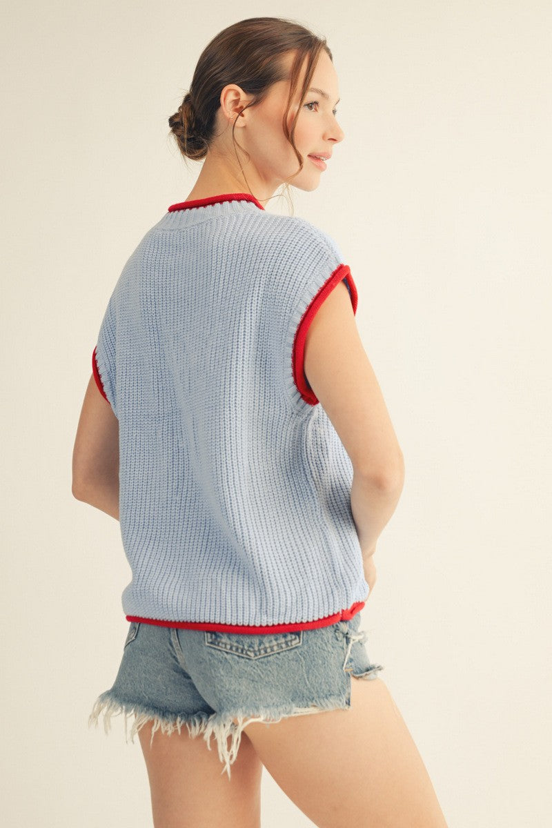 American Flag Lightweight Sweater