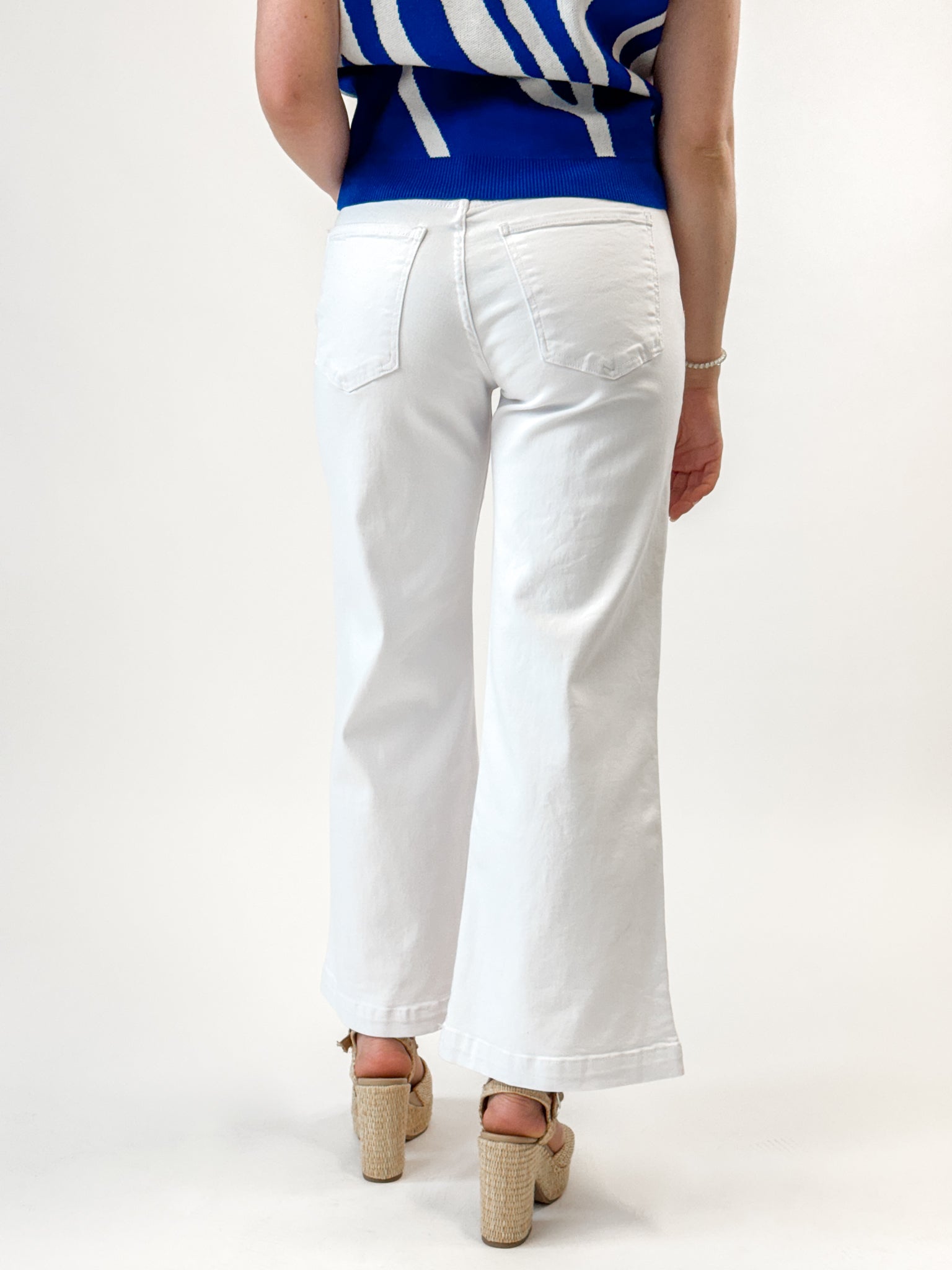 KUT Meg High Rise Wide Leg Jeans - White