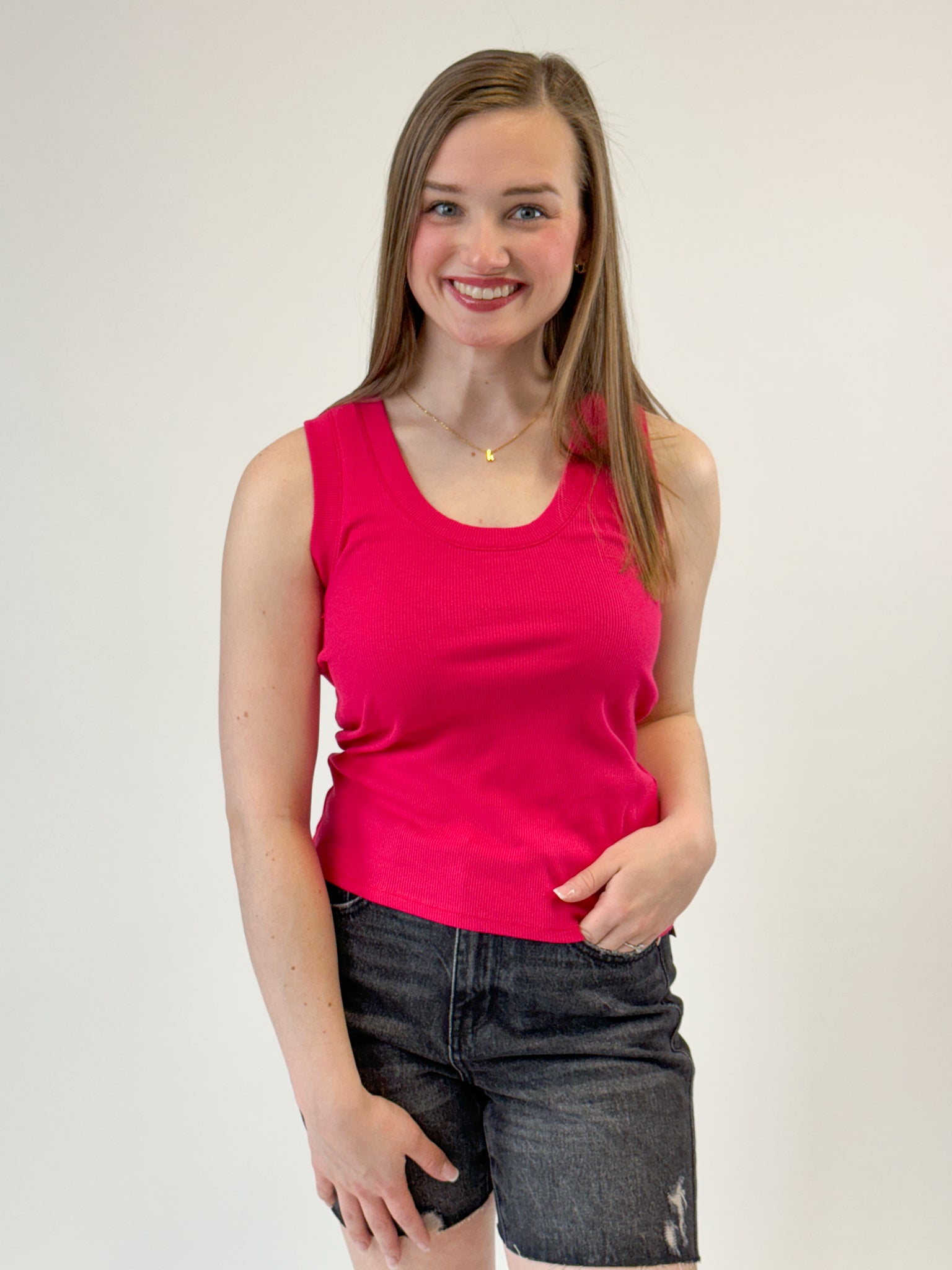 Z Supply Sirena Rib Tank Dragon Fruit — Kirtsey's Clothing & Gift