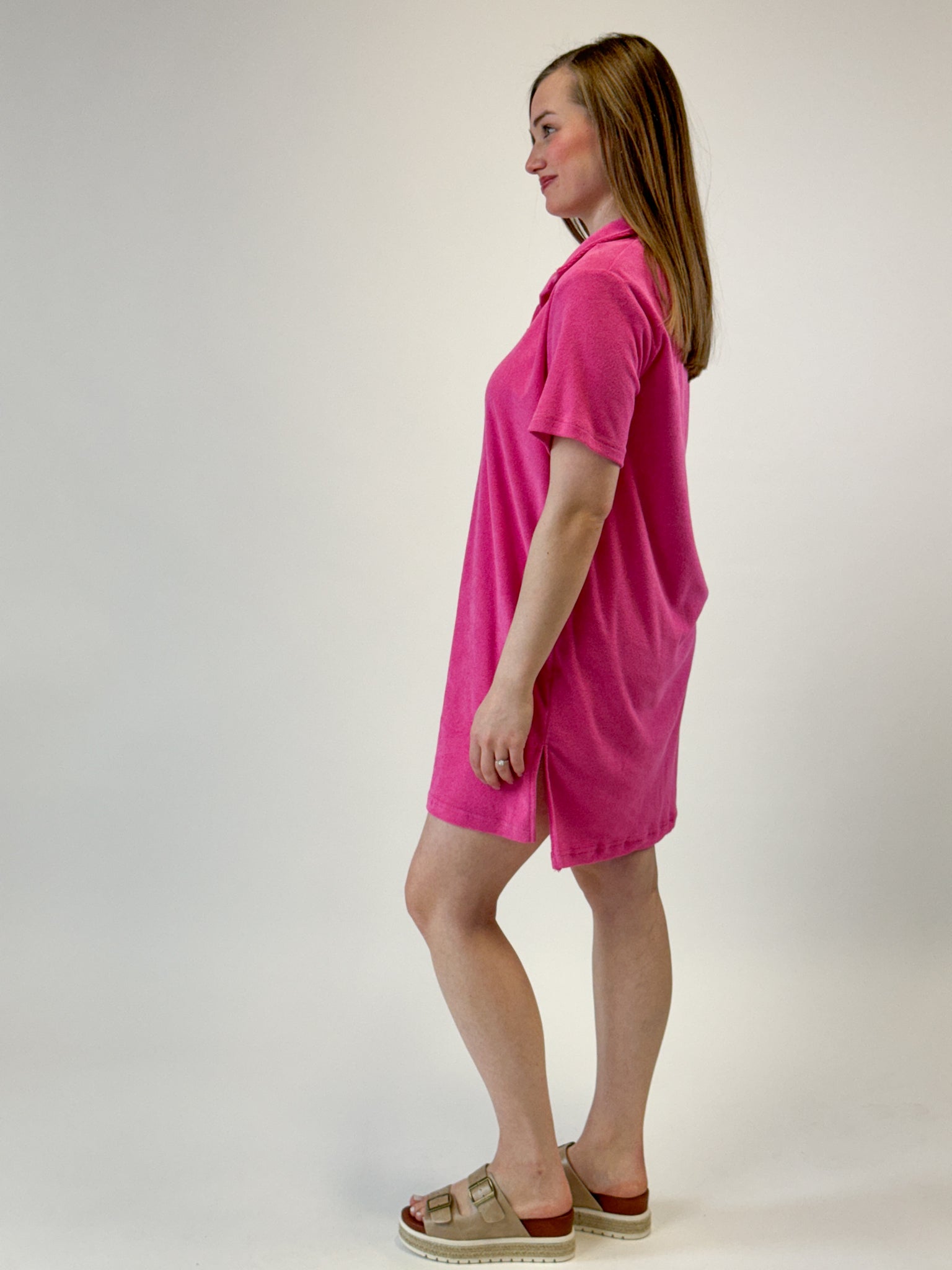 Hot Pink 1/2 Sleeve Dress