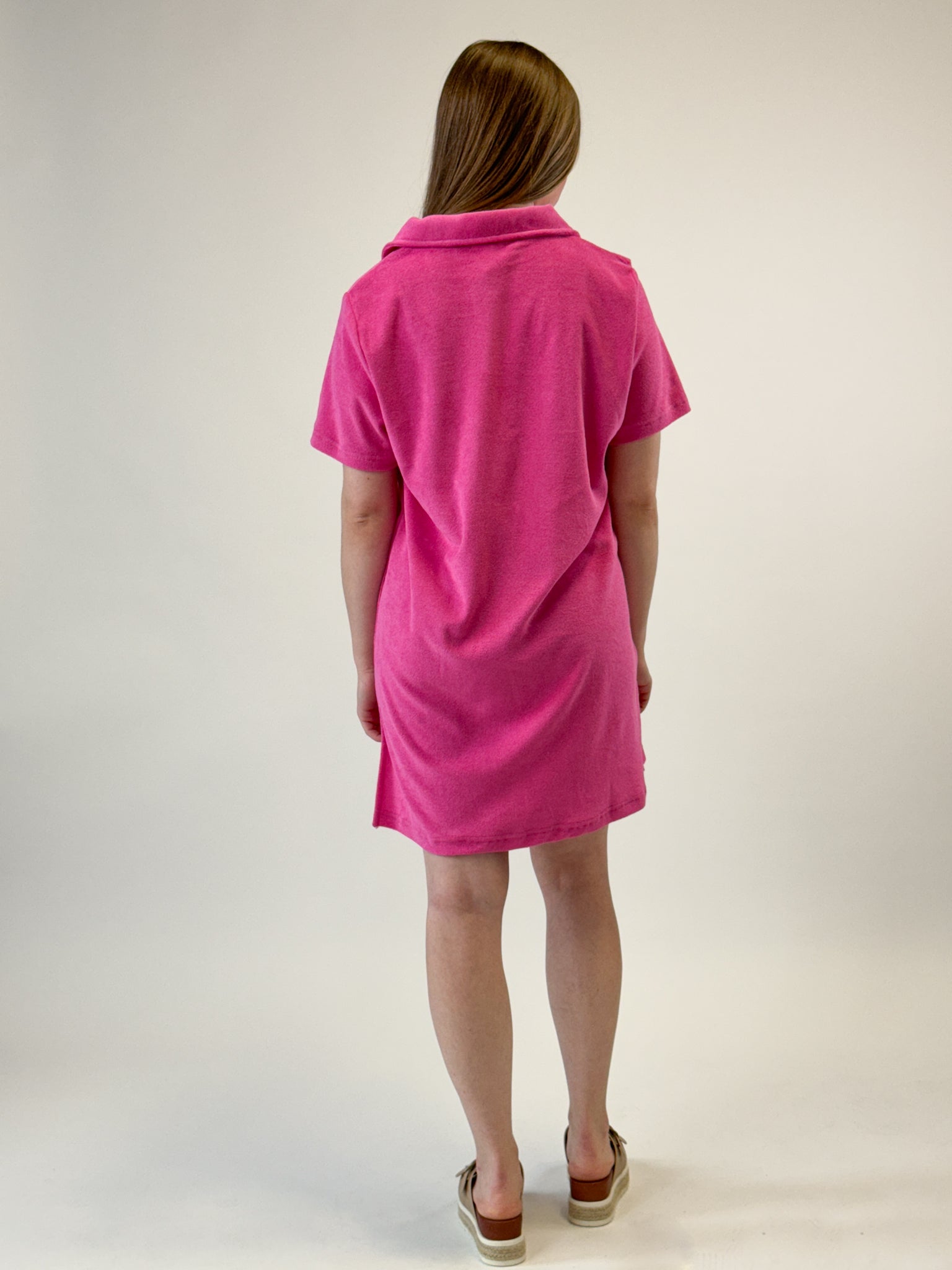 Hot Pink 1/2 Sleeve Dress