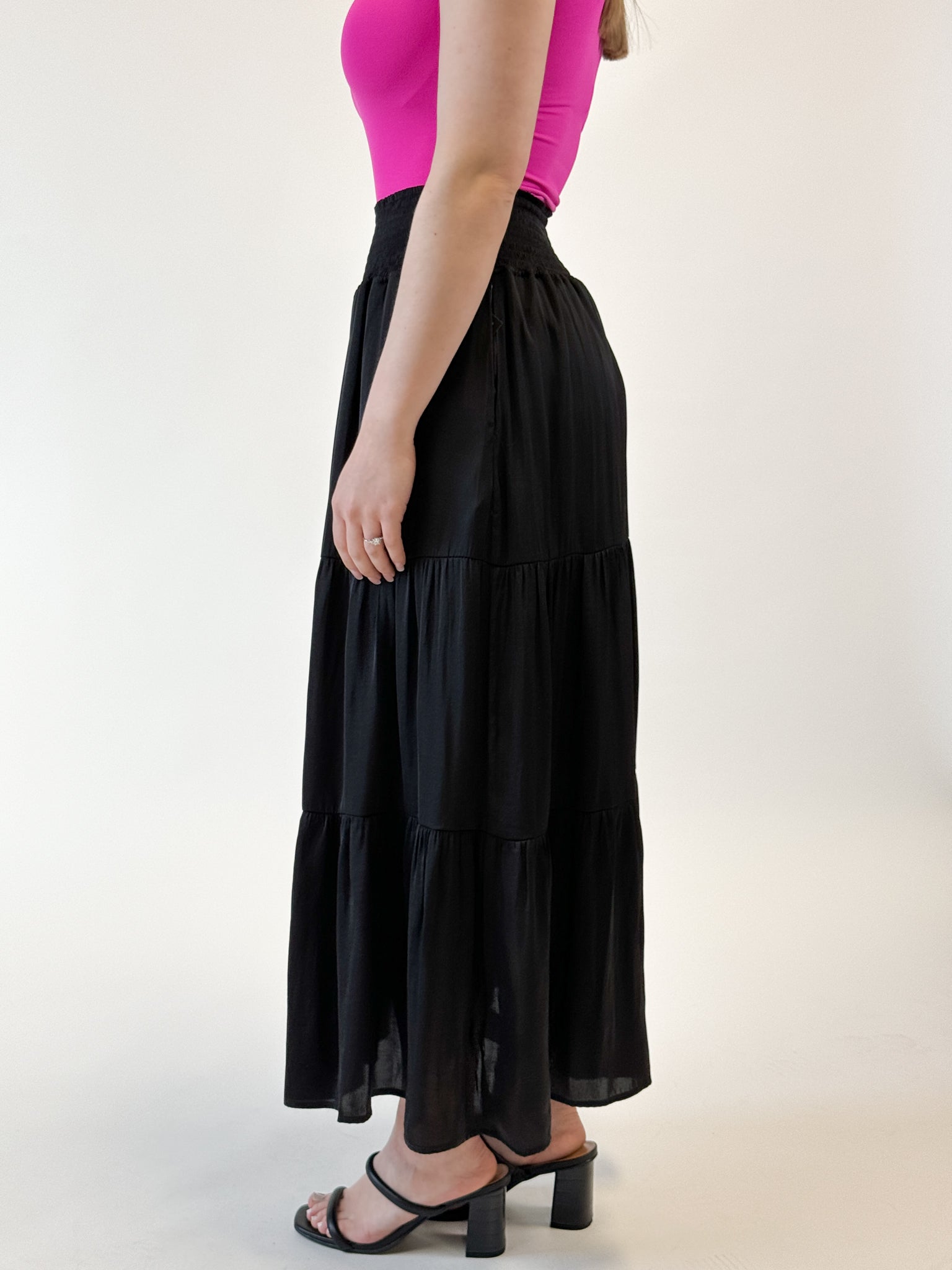 Liverpool Tiered Woven Maxi Skirt