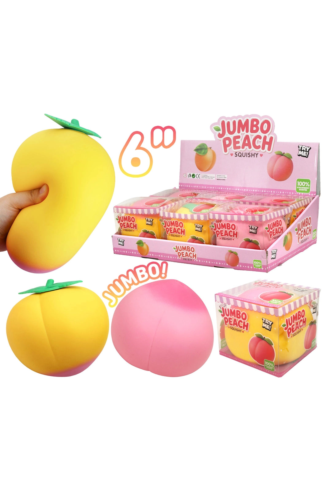 JUMBO 6" Peach Squishy