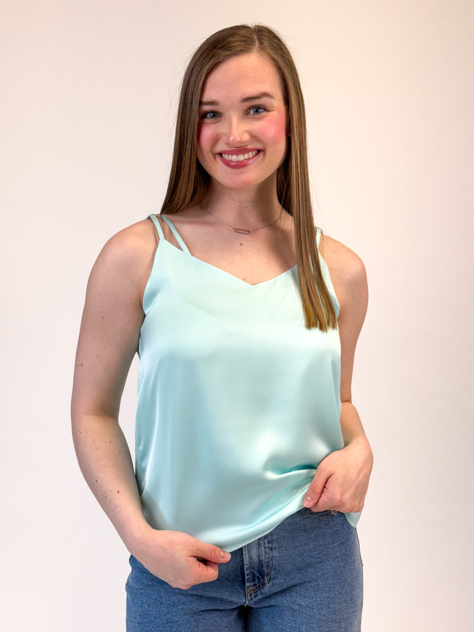 Double Strap Cami - Ice Blue