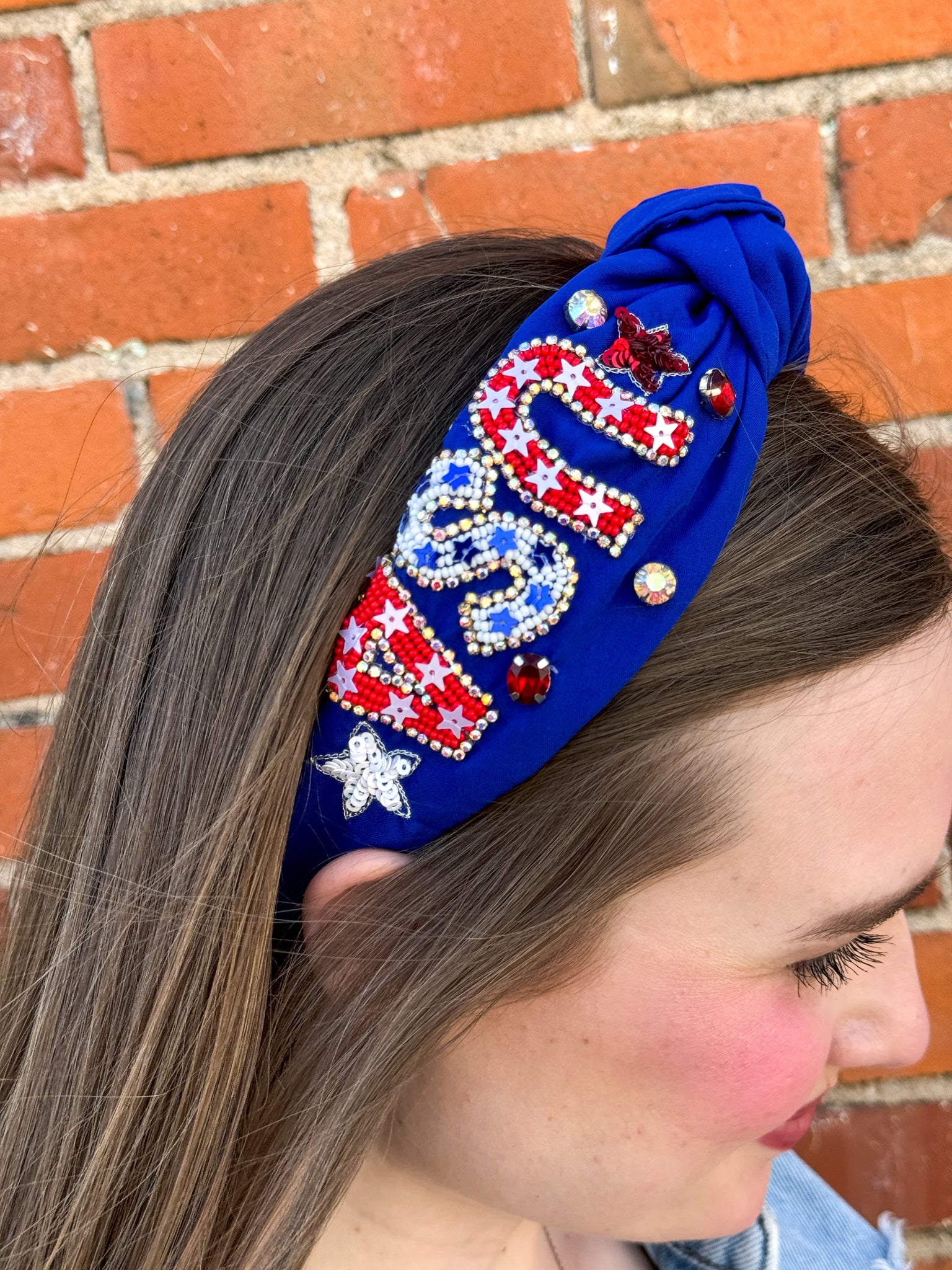 USA Embellished Headband
