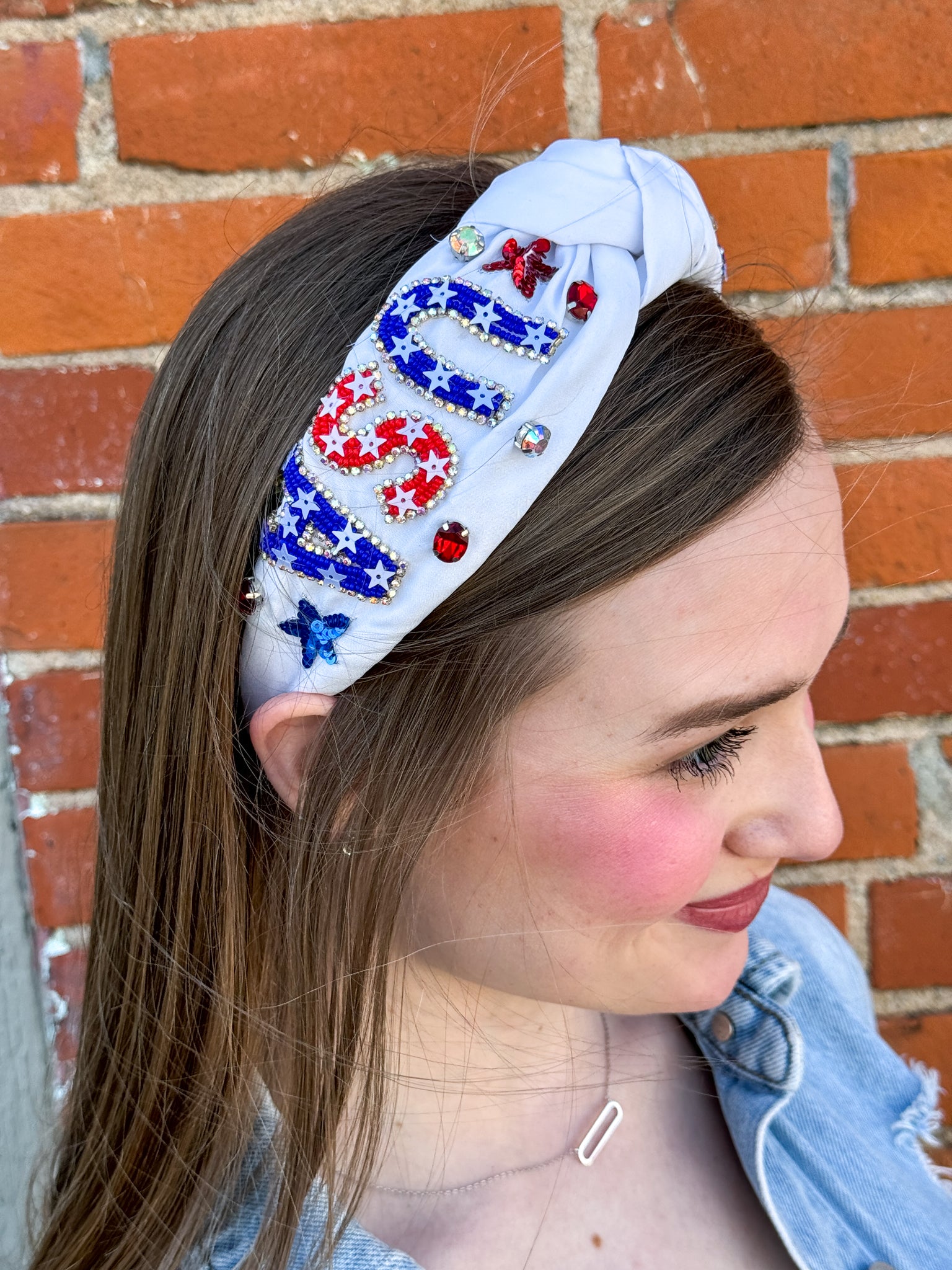 USA Embellished Headband