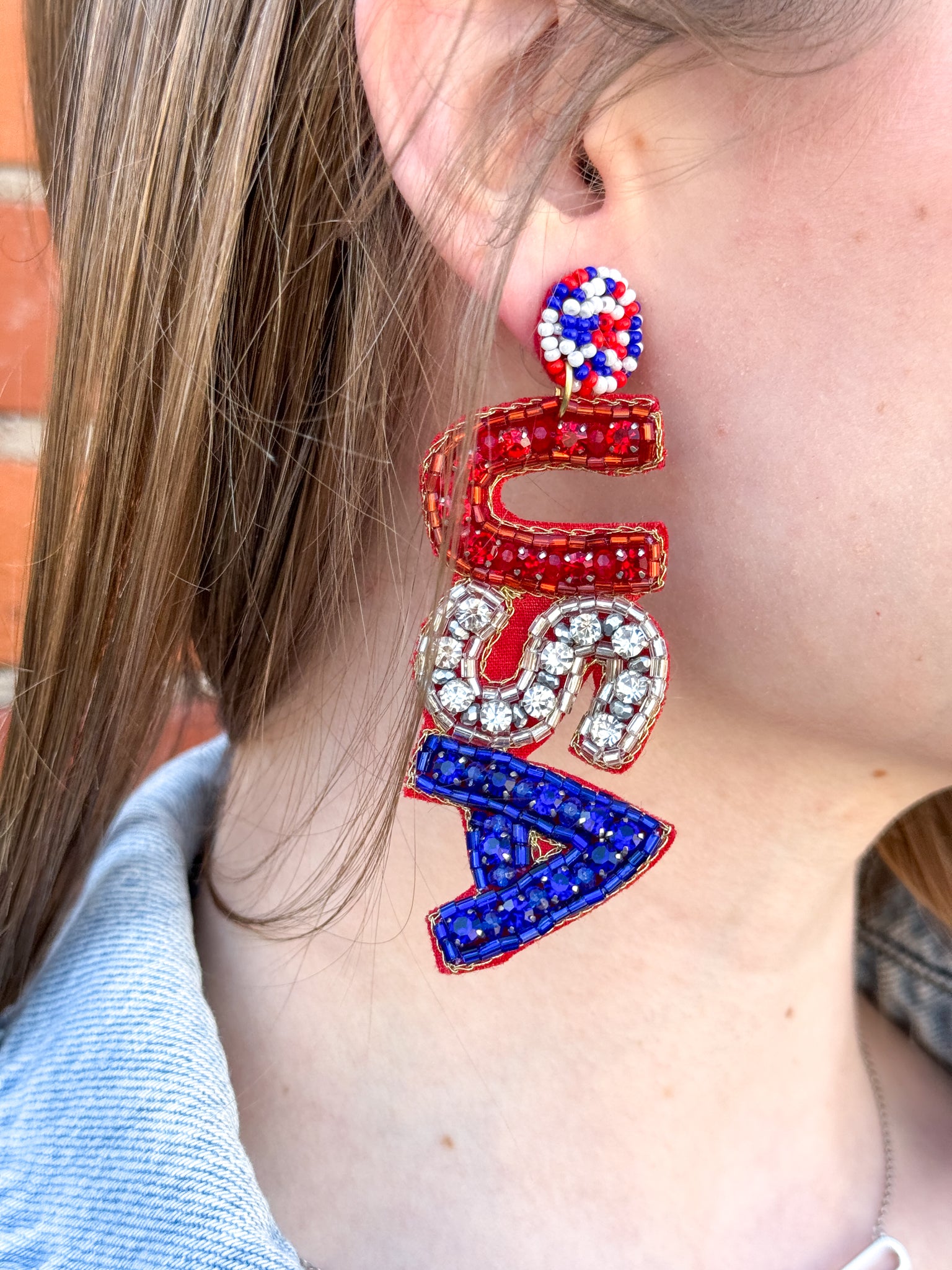 USA Bejeweled Earrings