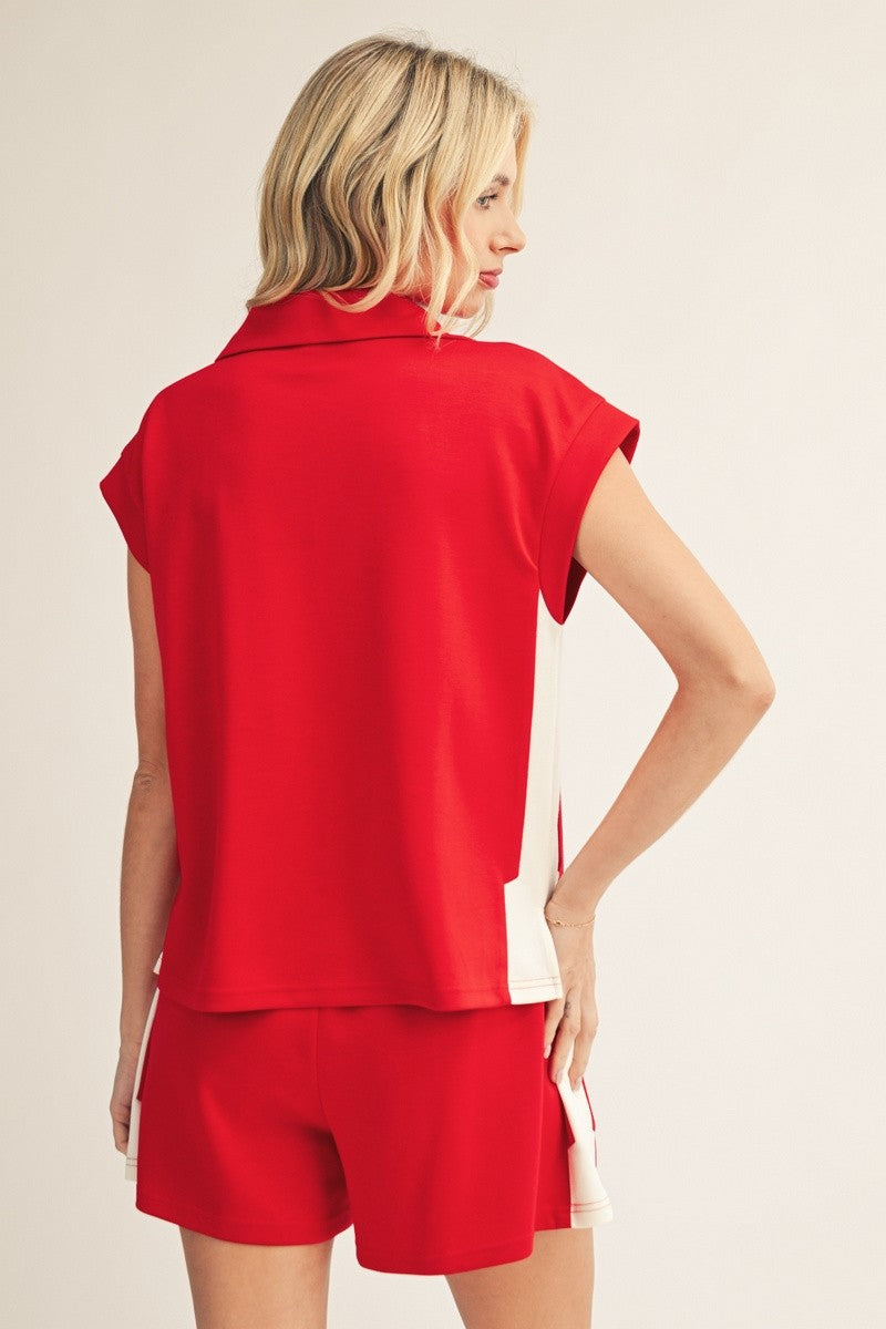 Drop Shoulder Front Zip Set