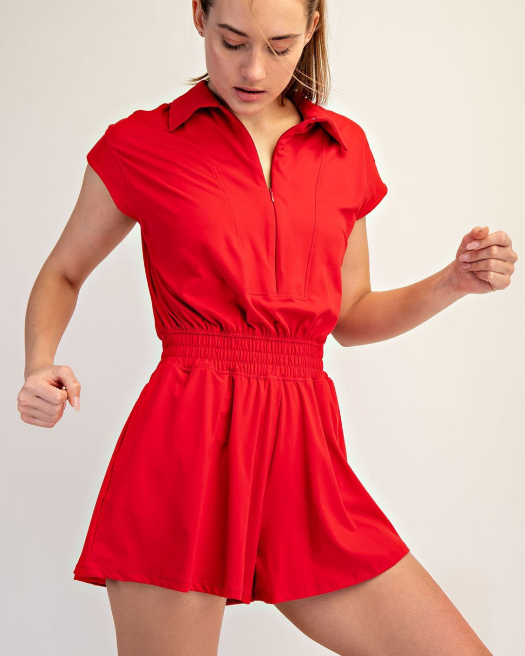 Butter Soft Collar Tennis Romper