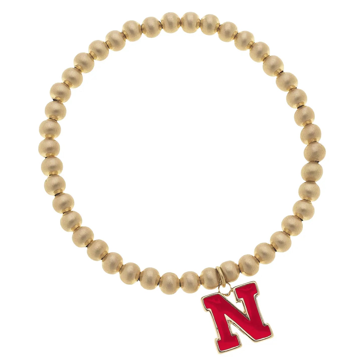 Nebraska Ball Bead Stretch Bracelet