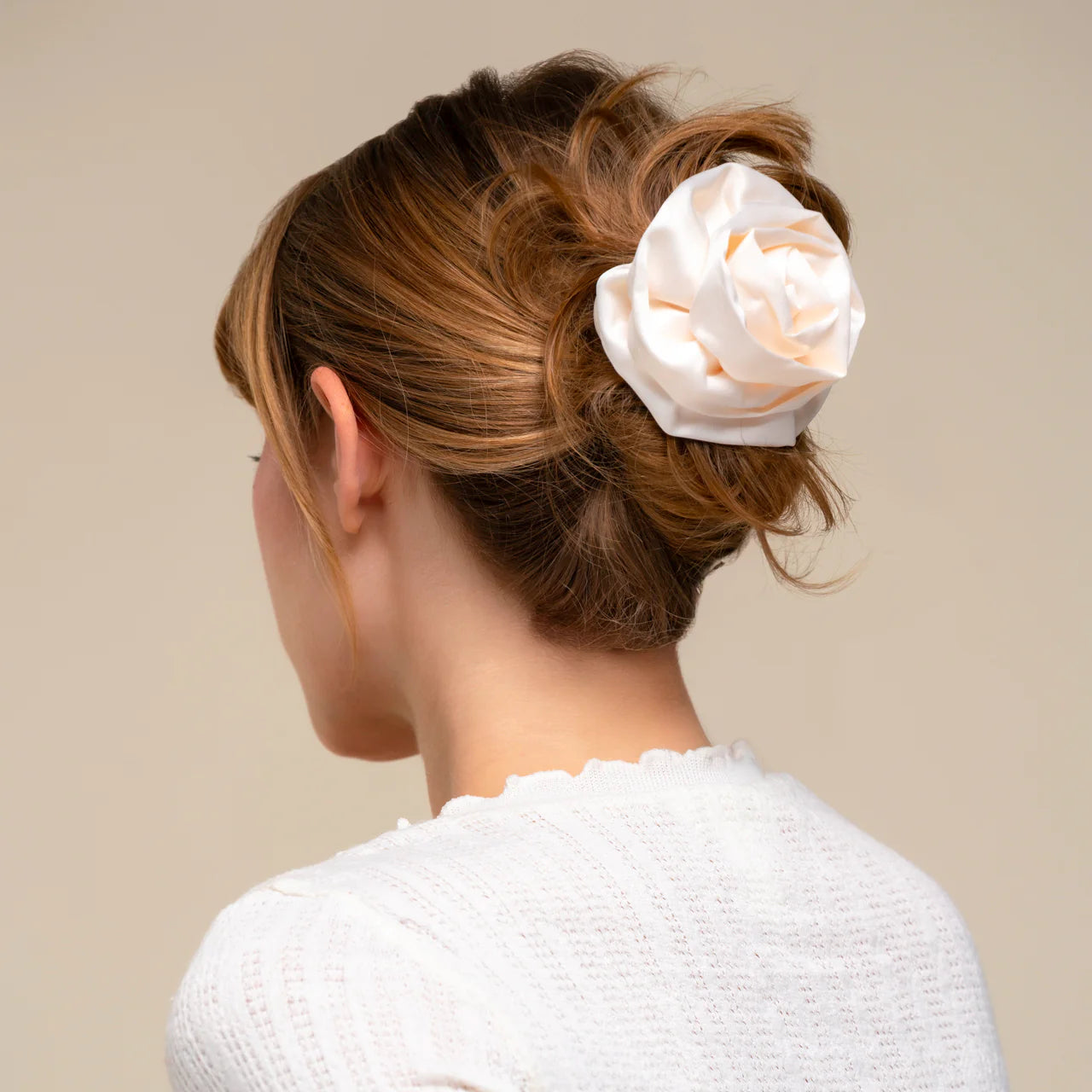 Satin Rosette Medium Cloud Clip