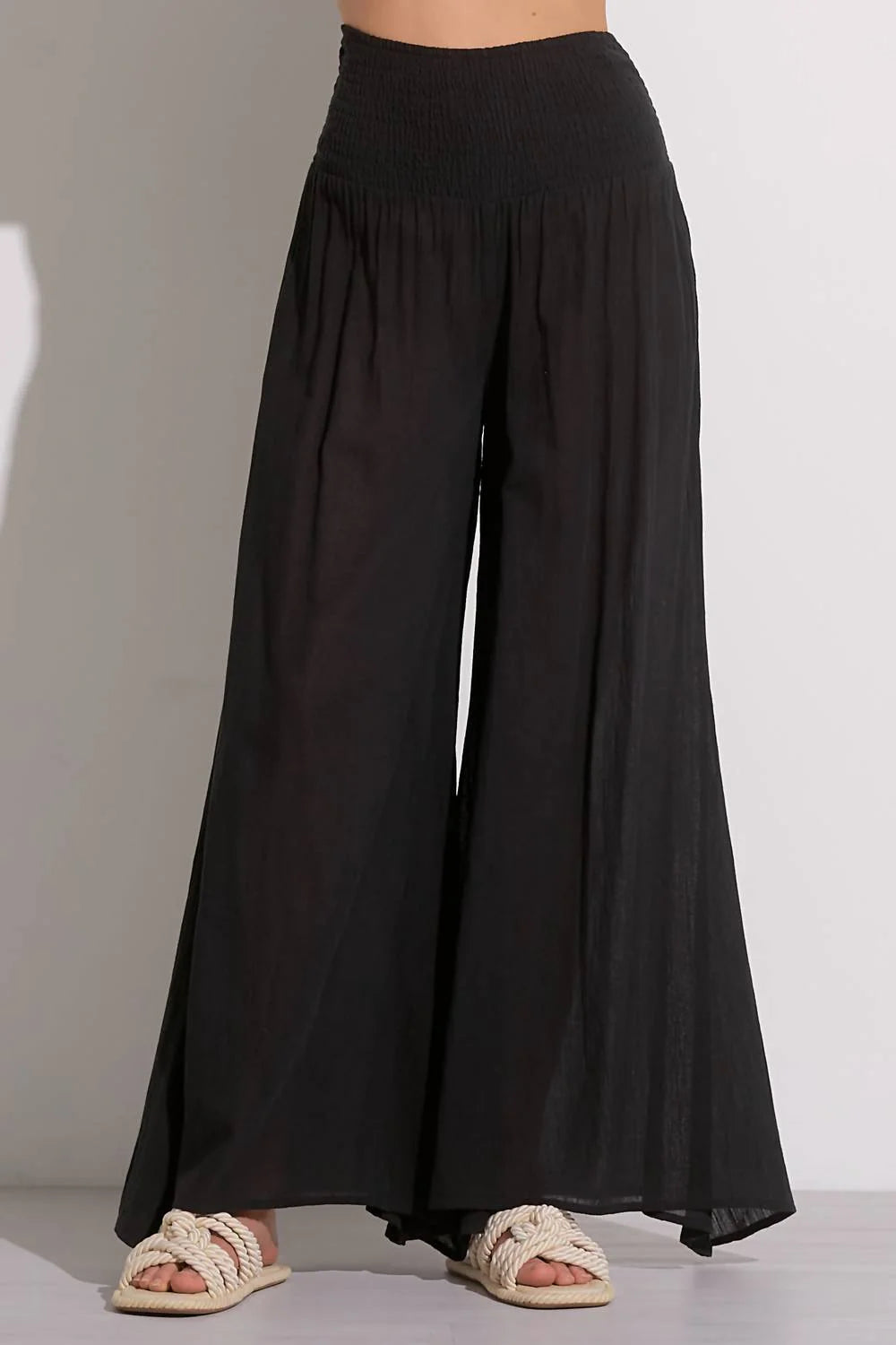 Elan Smock Waistband Palazzo Pant