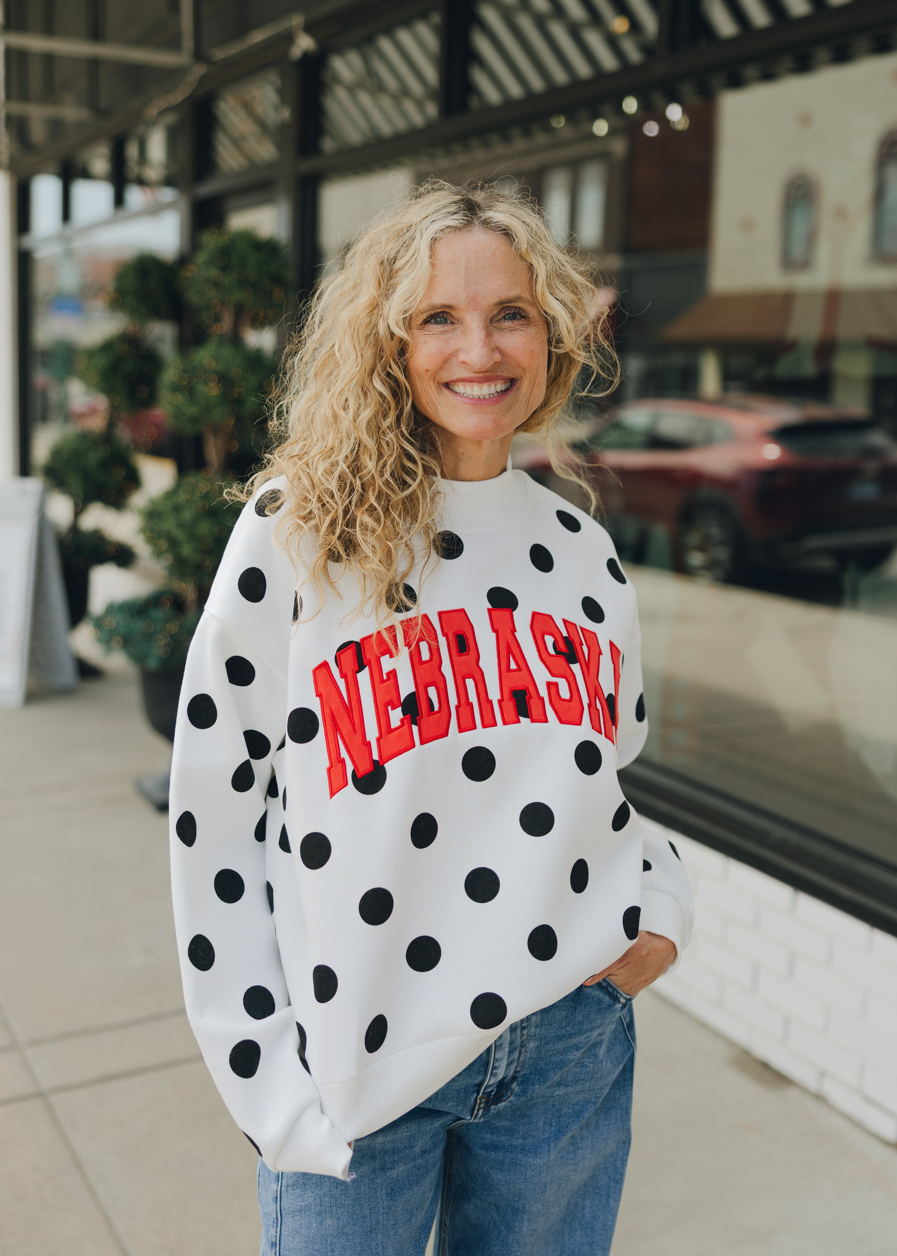 Nebraska Polka Dot Mockneck