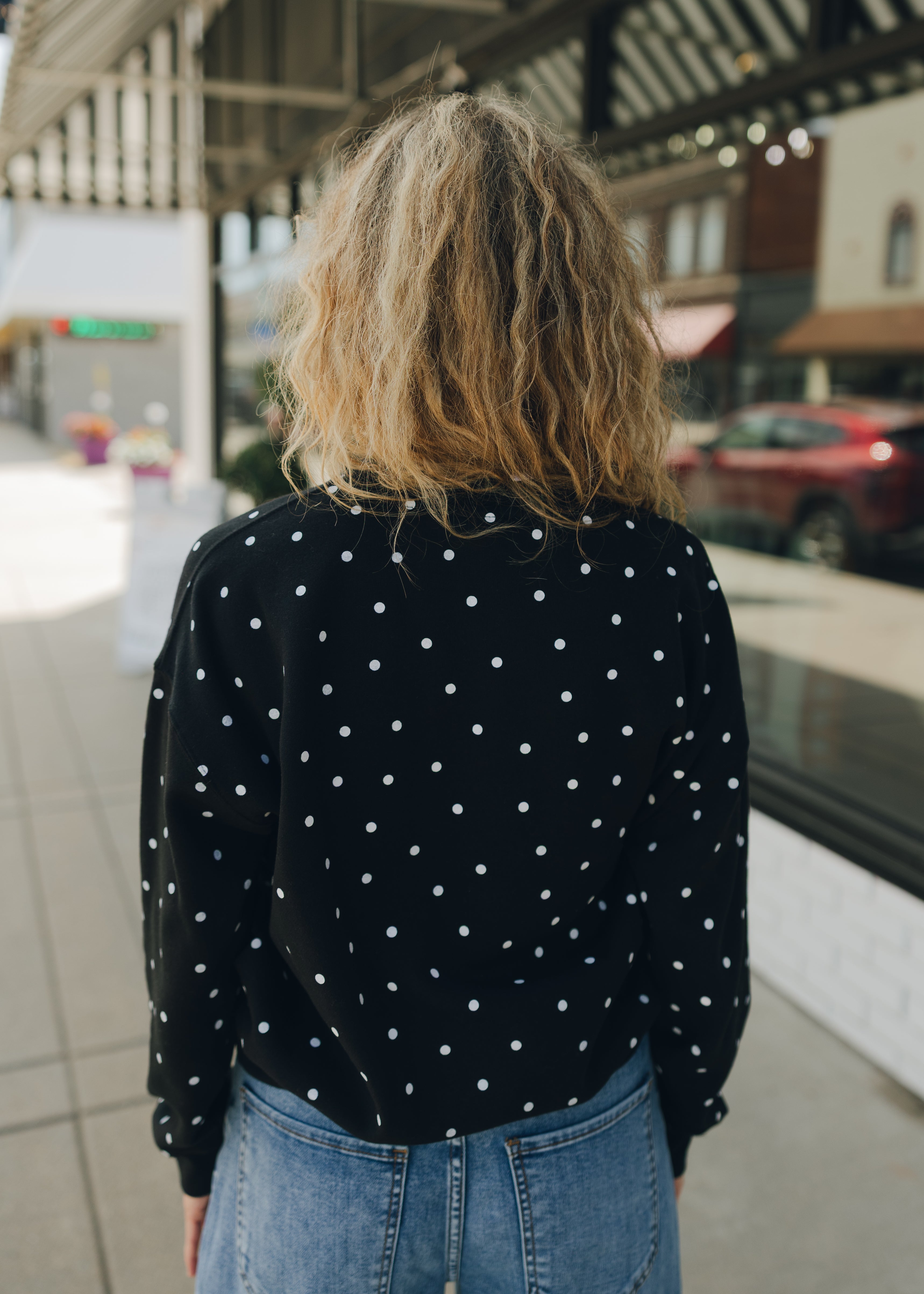 Huskers Polka Dot Sewn Crew