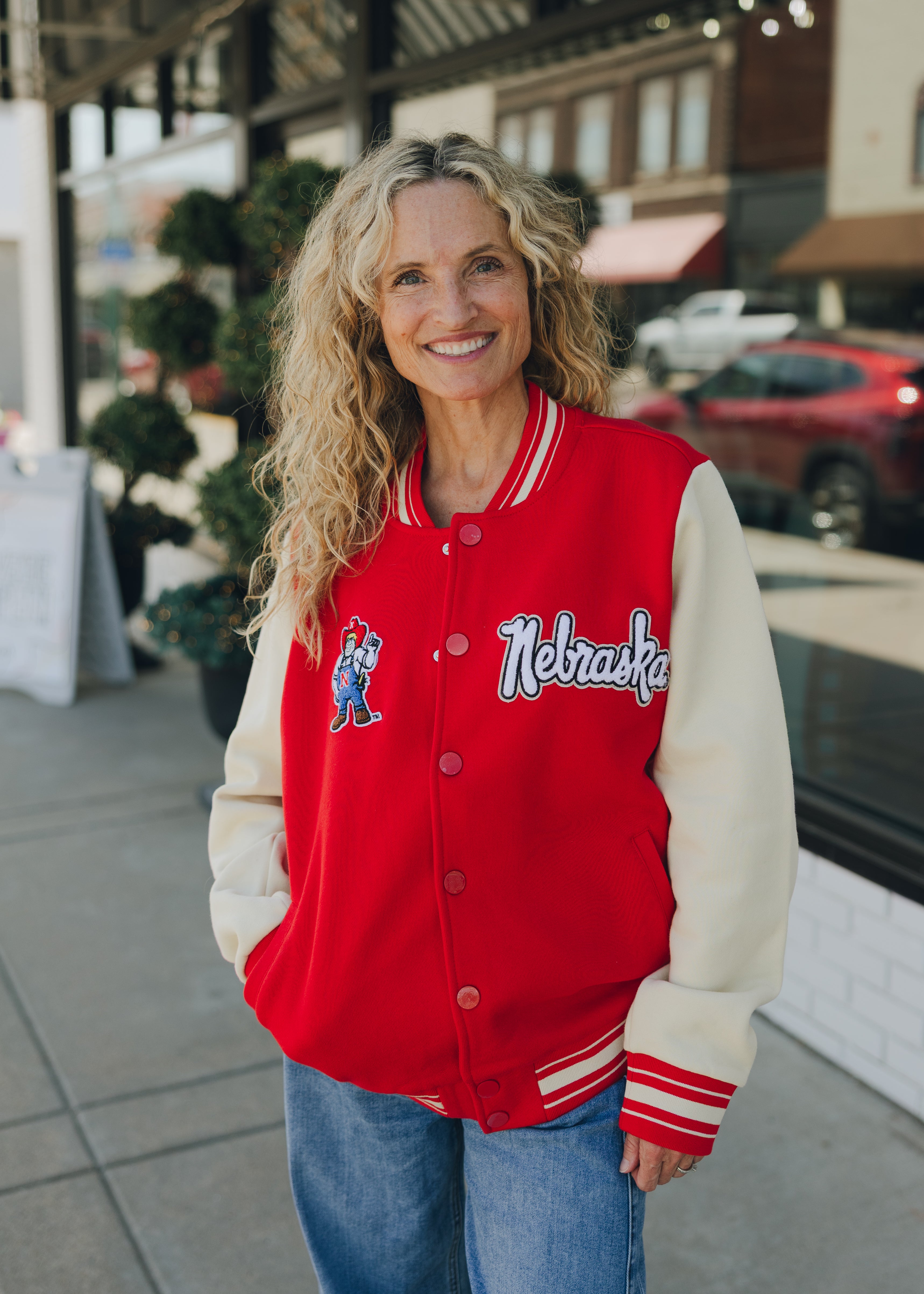 Nebraska Herbie Patch Letterman Jacket