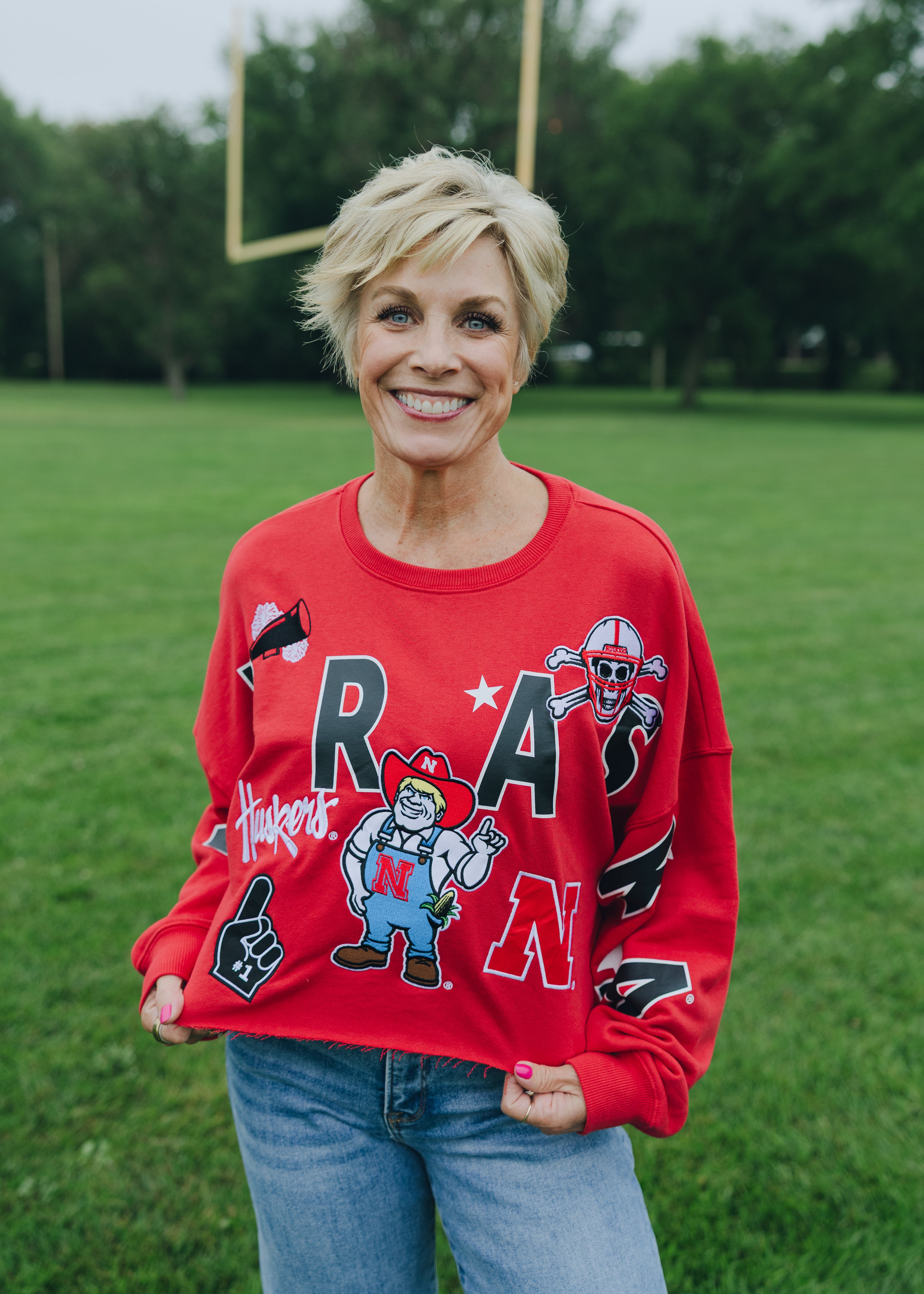 Nebraska Patched Up Crop Long Sleeve
