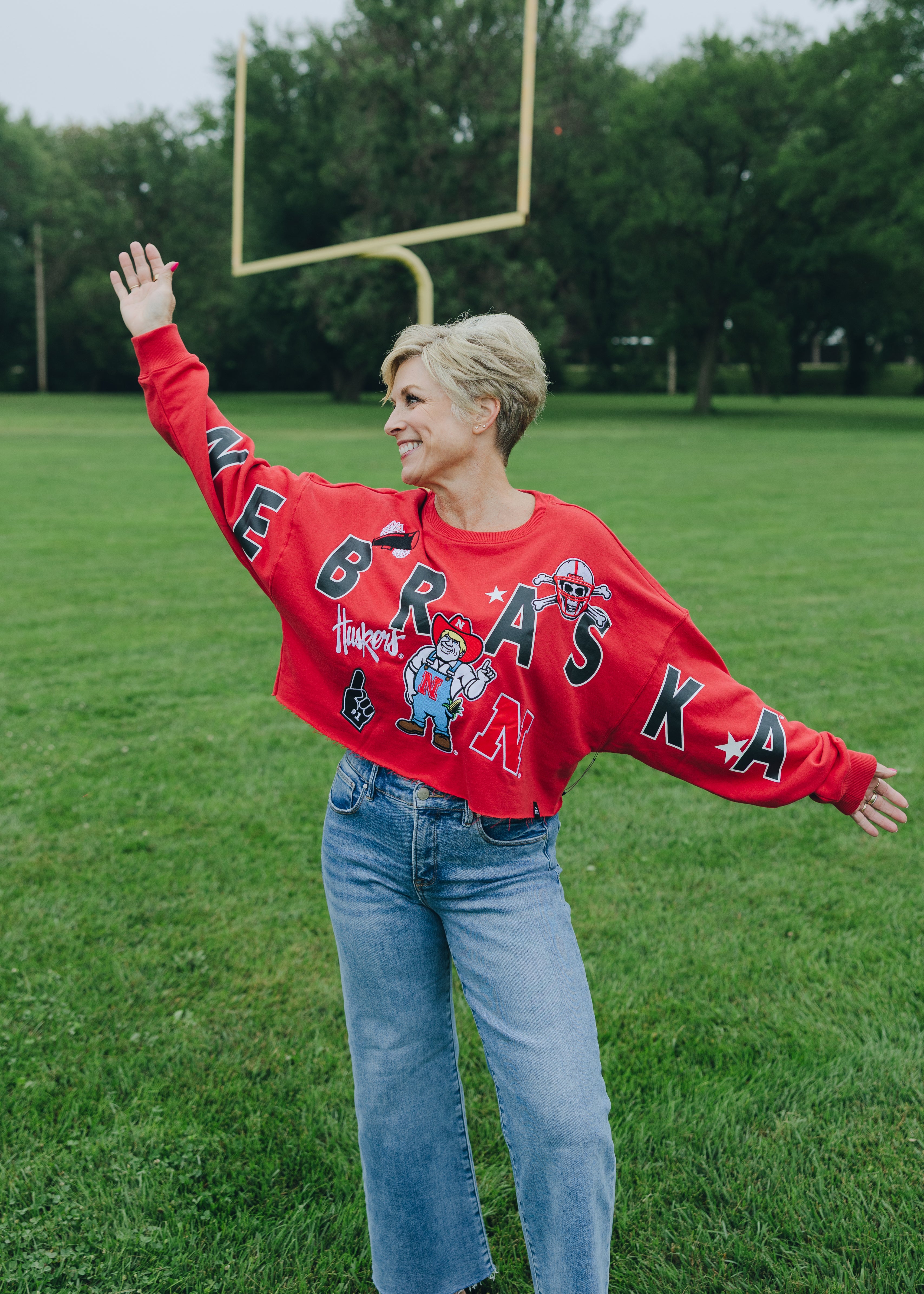 Nebraska Patched Up Crop Long Sleeve