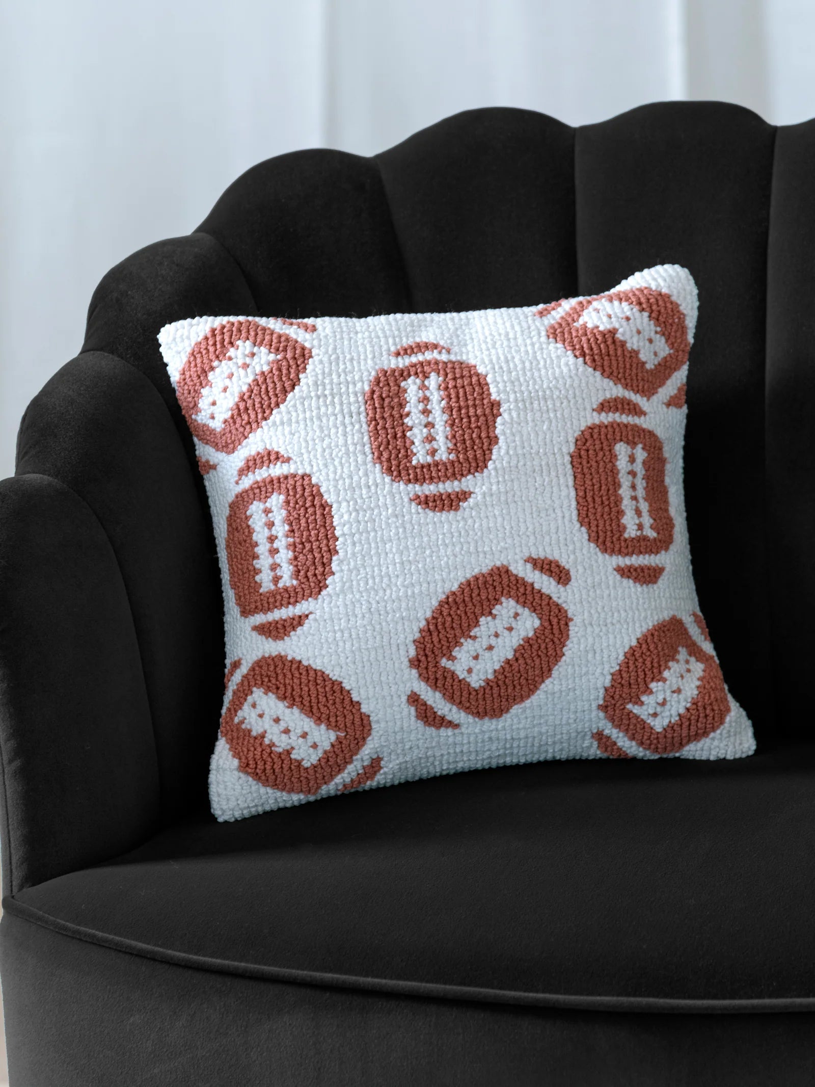 Football Patterned Pillow