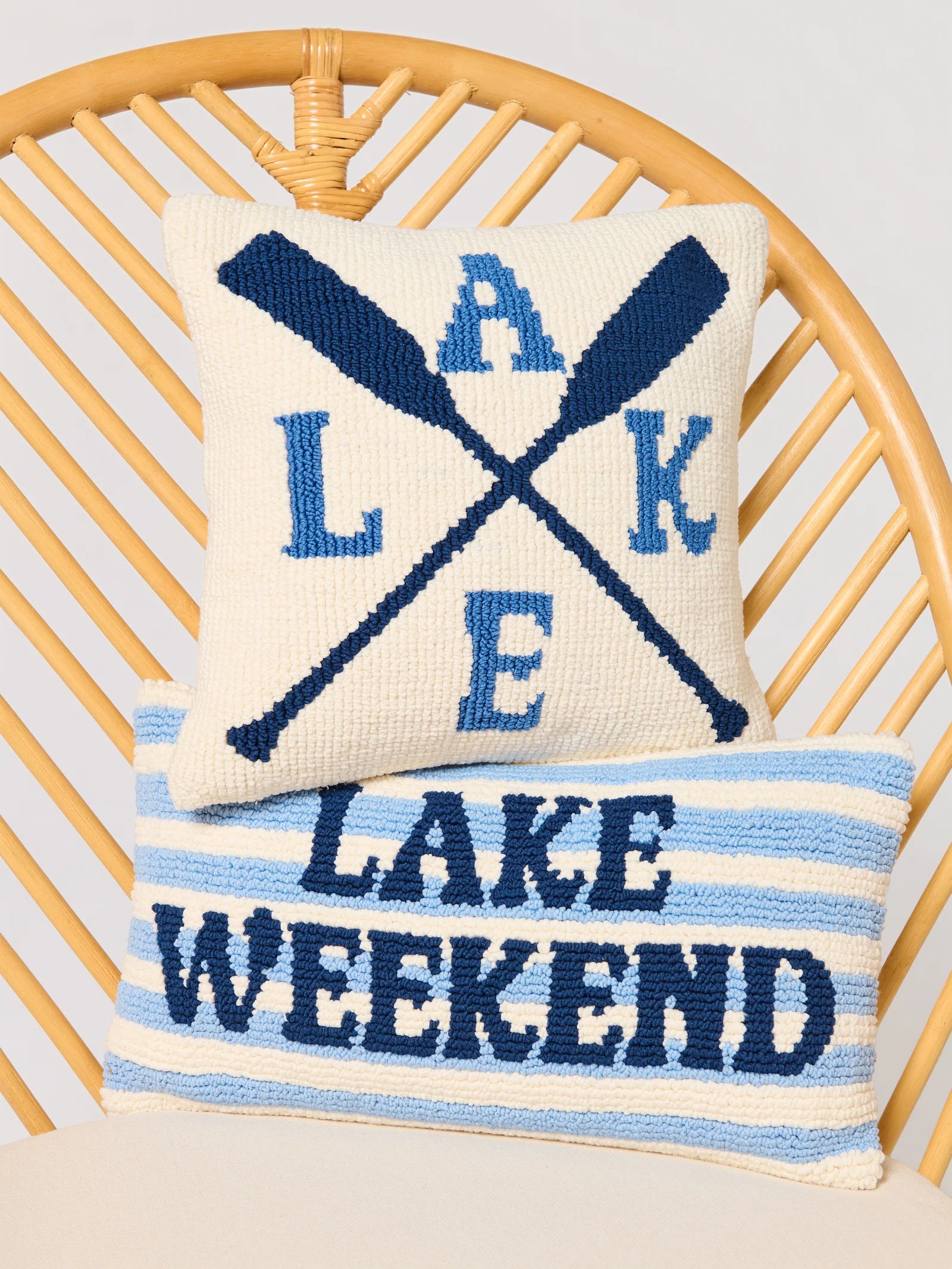 Lake Weekend Striped Pillow