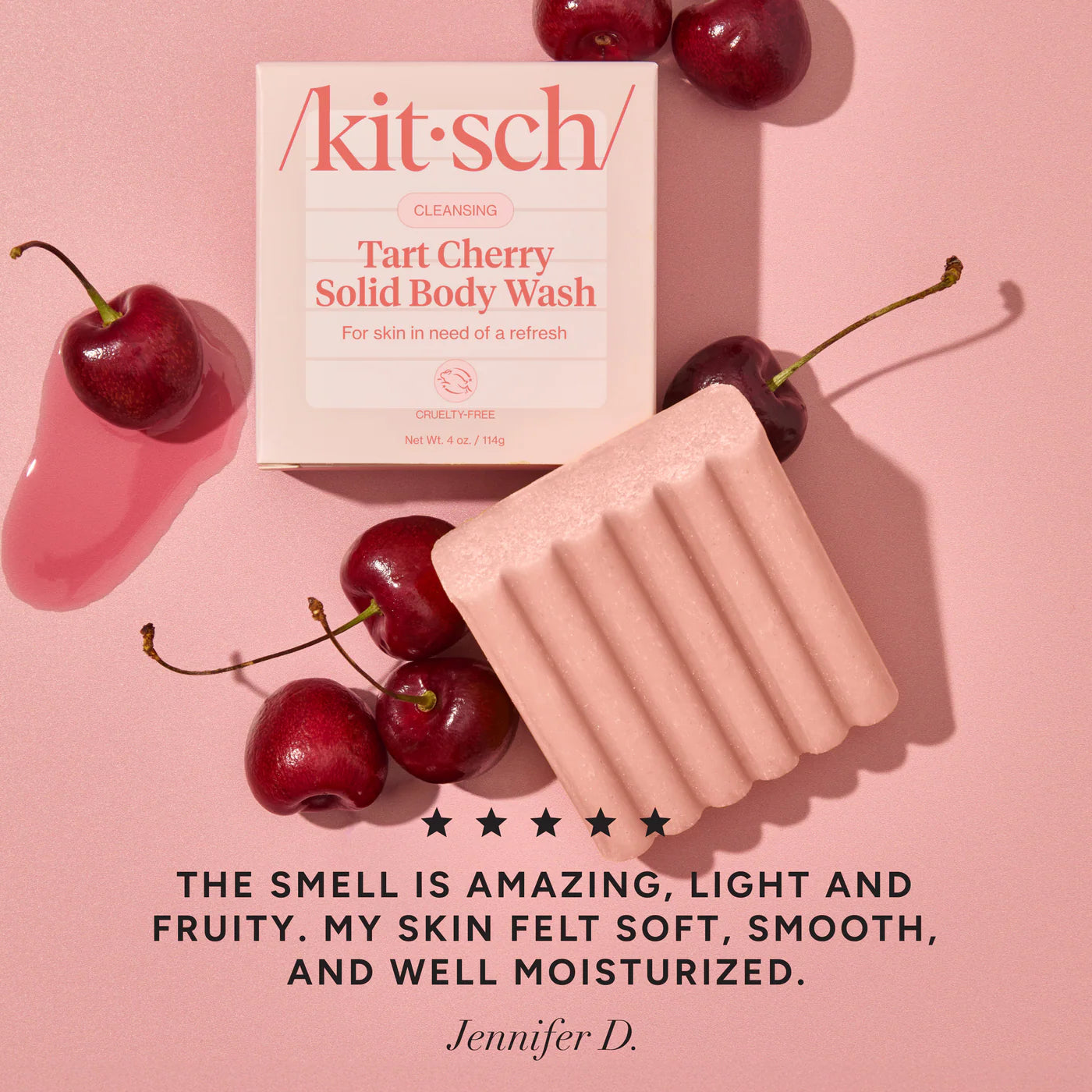 Kitsch Cleansing Tart Cherry Solid Body Wash