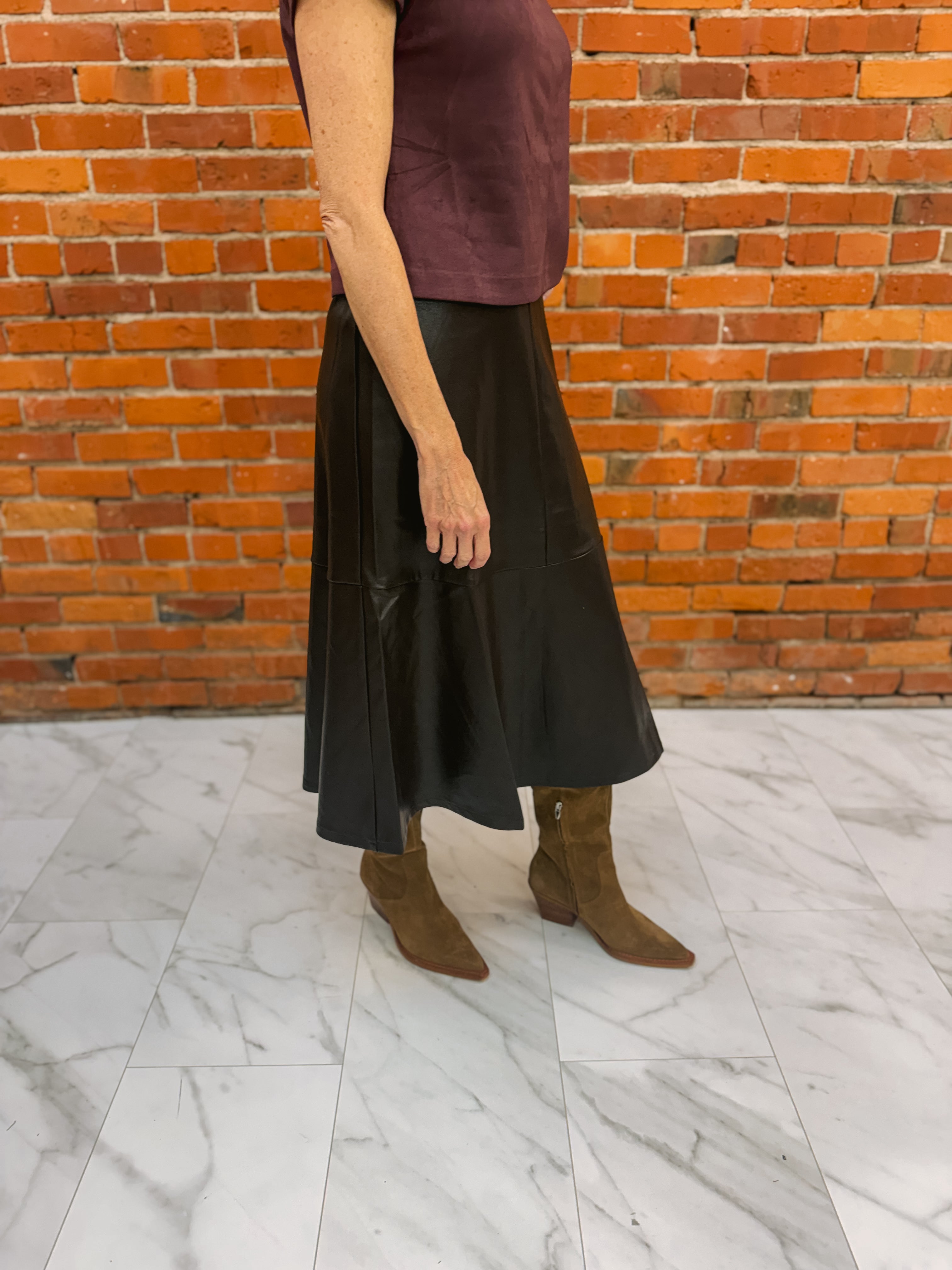 Leather Long Skirt