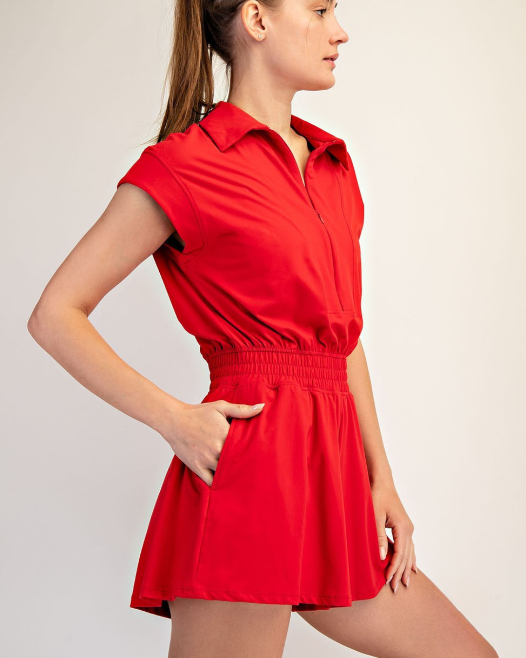 Butter Soft Collar Tennis Romper