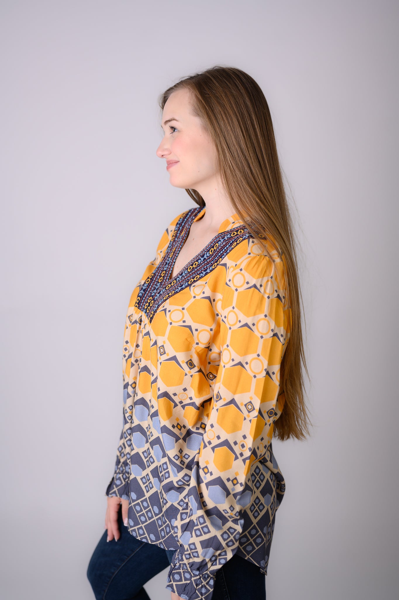 Tribal L/S Blouse w/ Embroidery