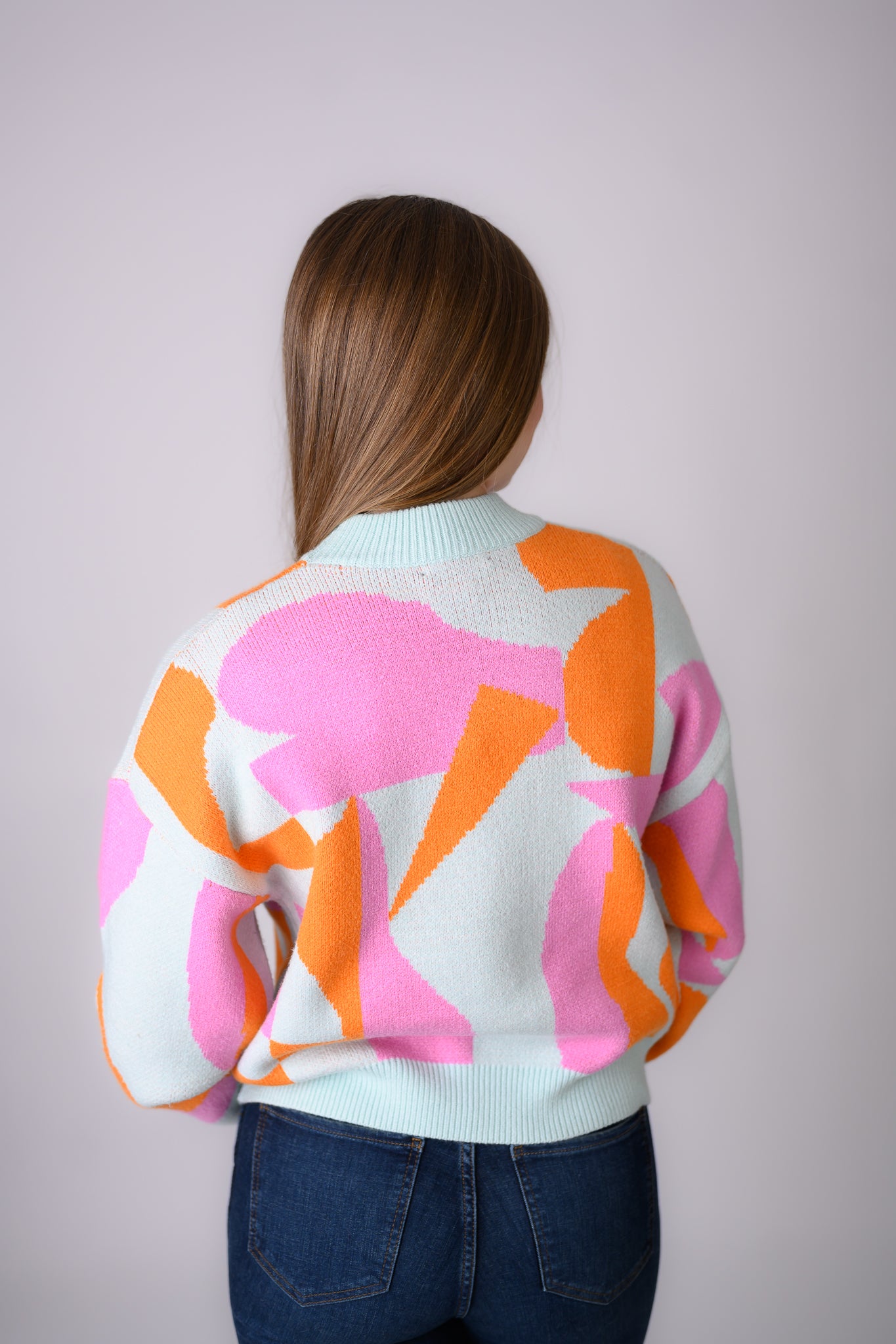 Abstract Pattern Knit Sweater