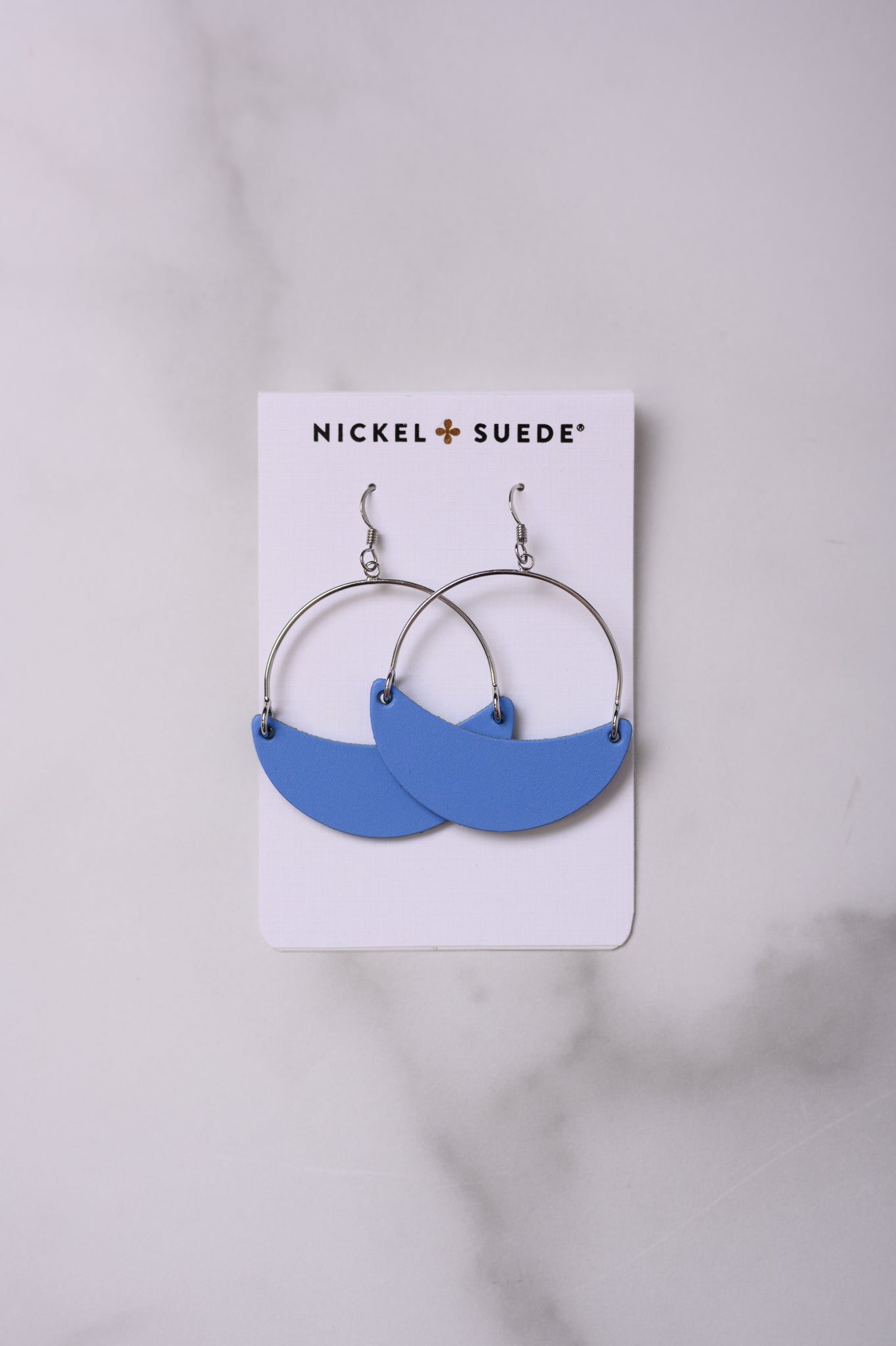 Nickel & Suede Blue Lapis Asters