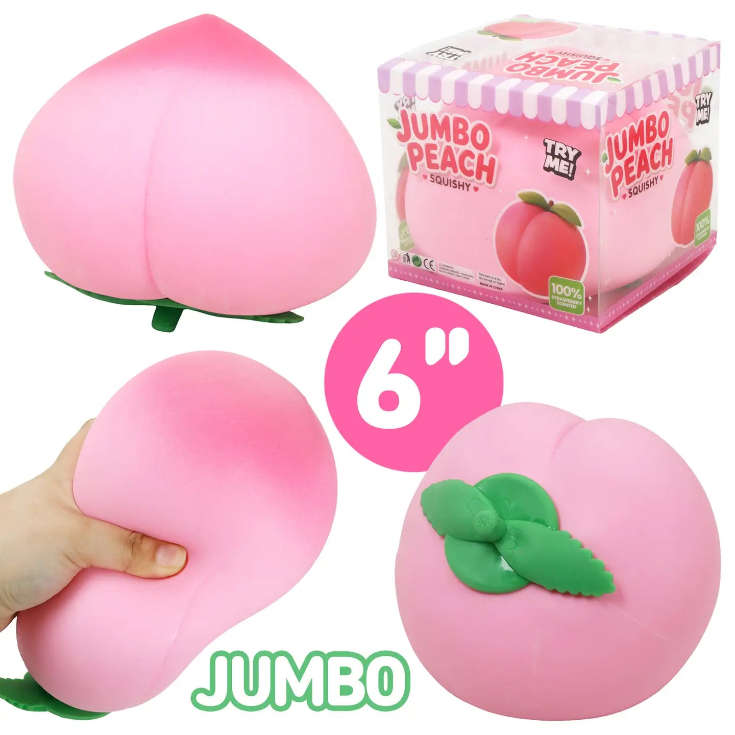 JUMBO 6" Peach Squishy