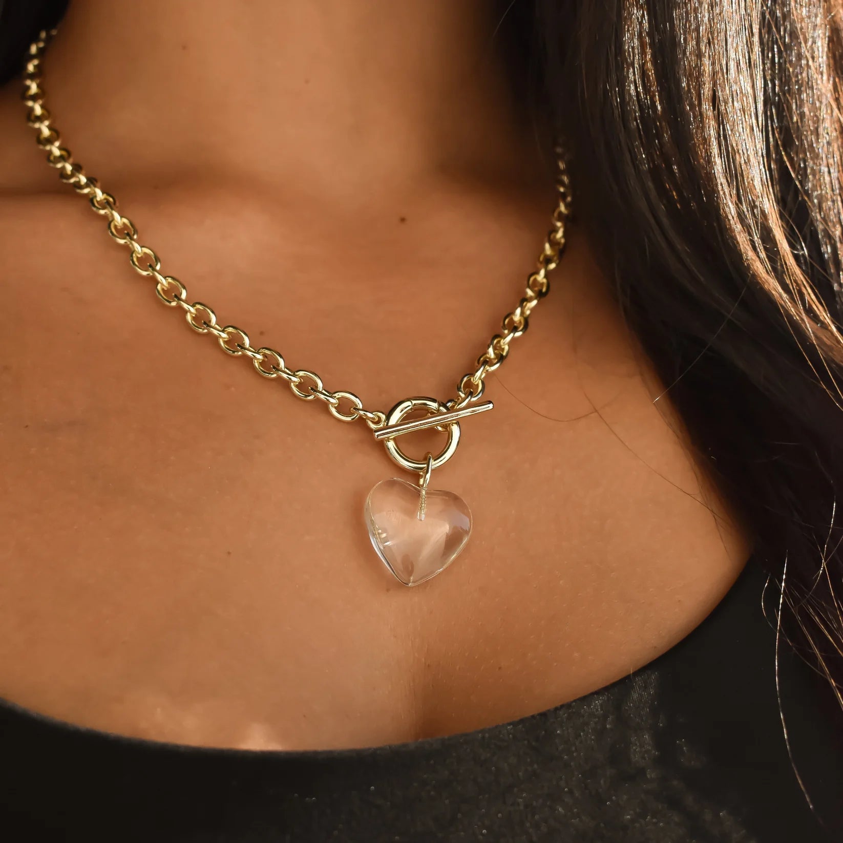 Sis Kiss Palm Beach Stone Heart Charm