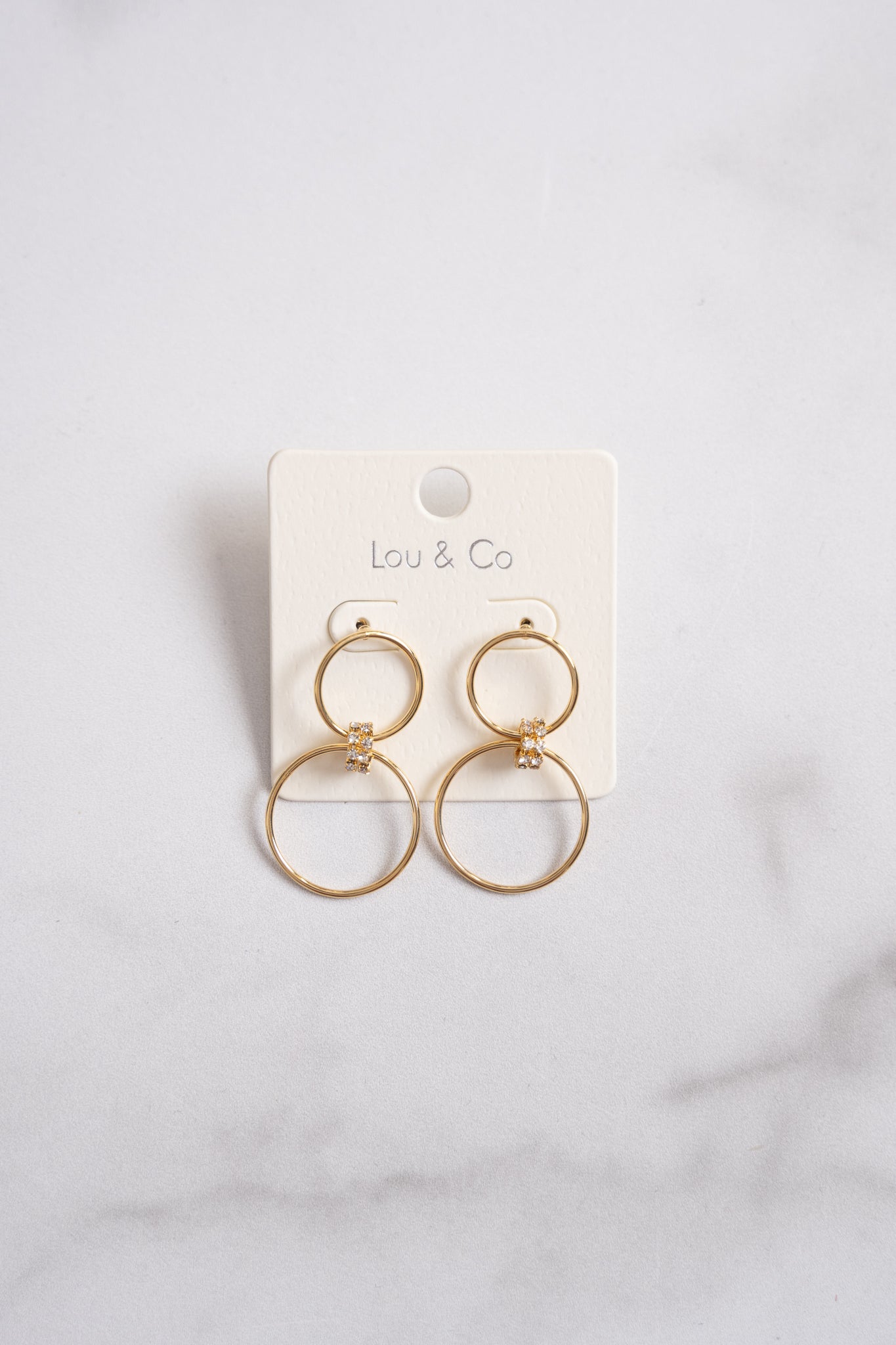Gold Dipped Double Circle Earrings