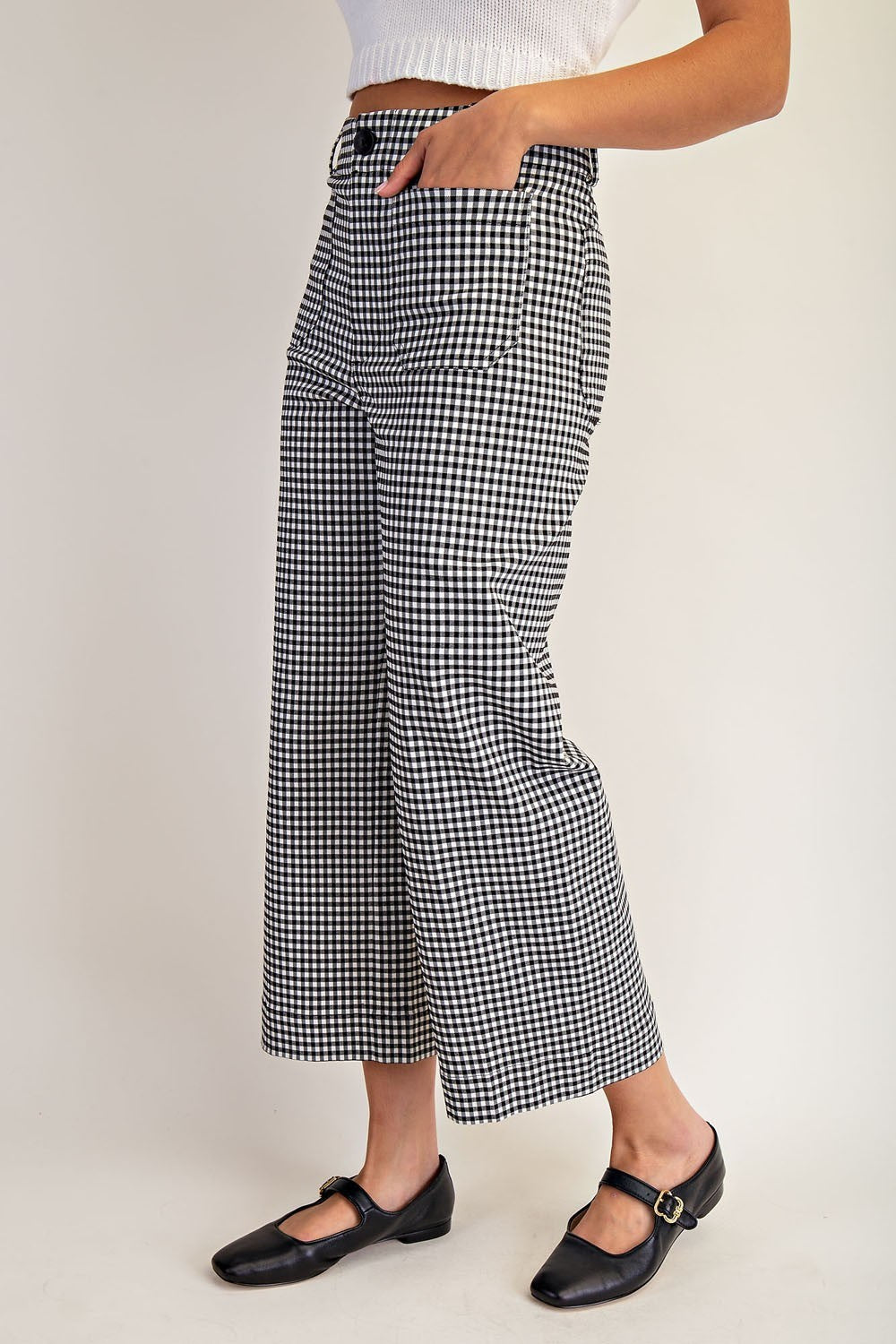Gingham Straight Leg Pants