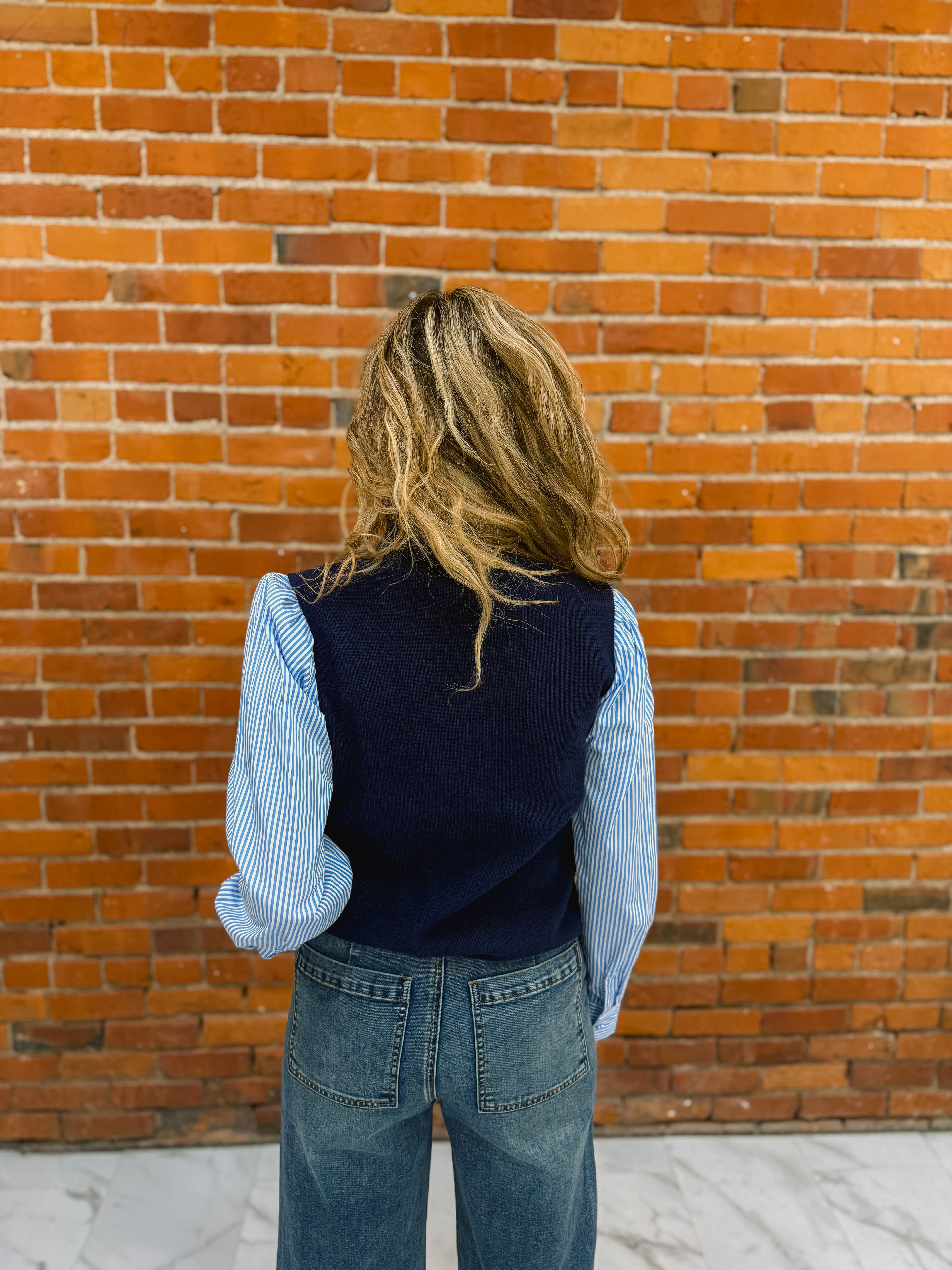 Stripe Sleeve Sweater Top