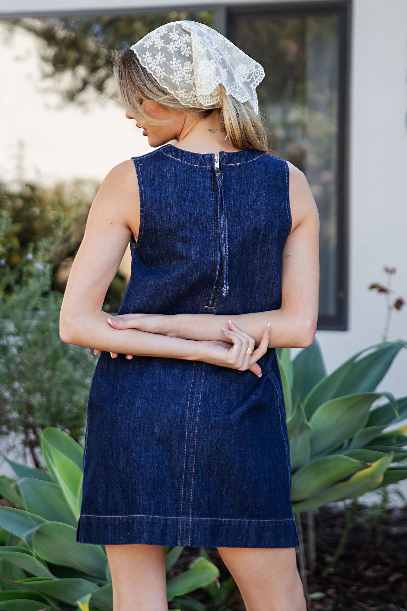Sleeveless Denim Mini Dress