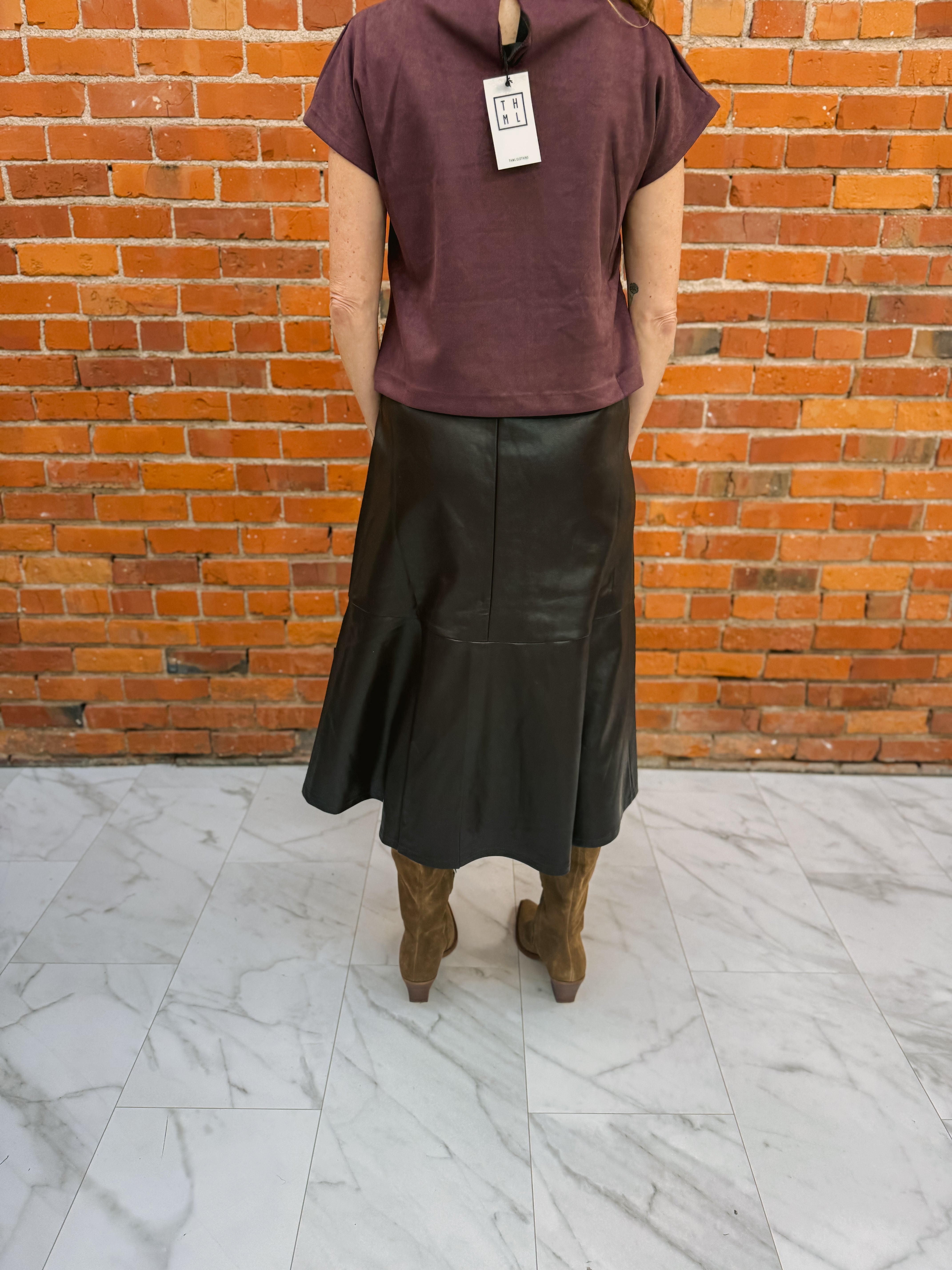 Leather Long Skirt