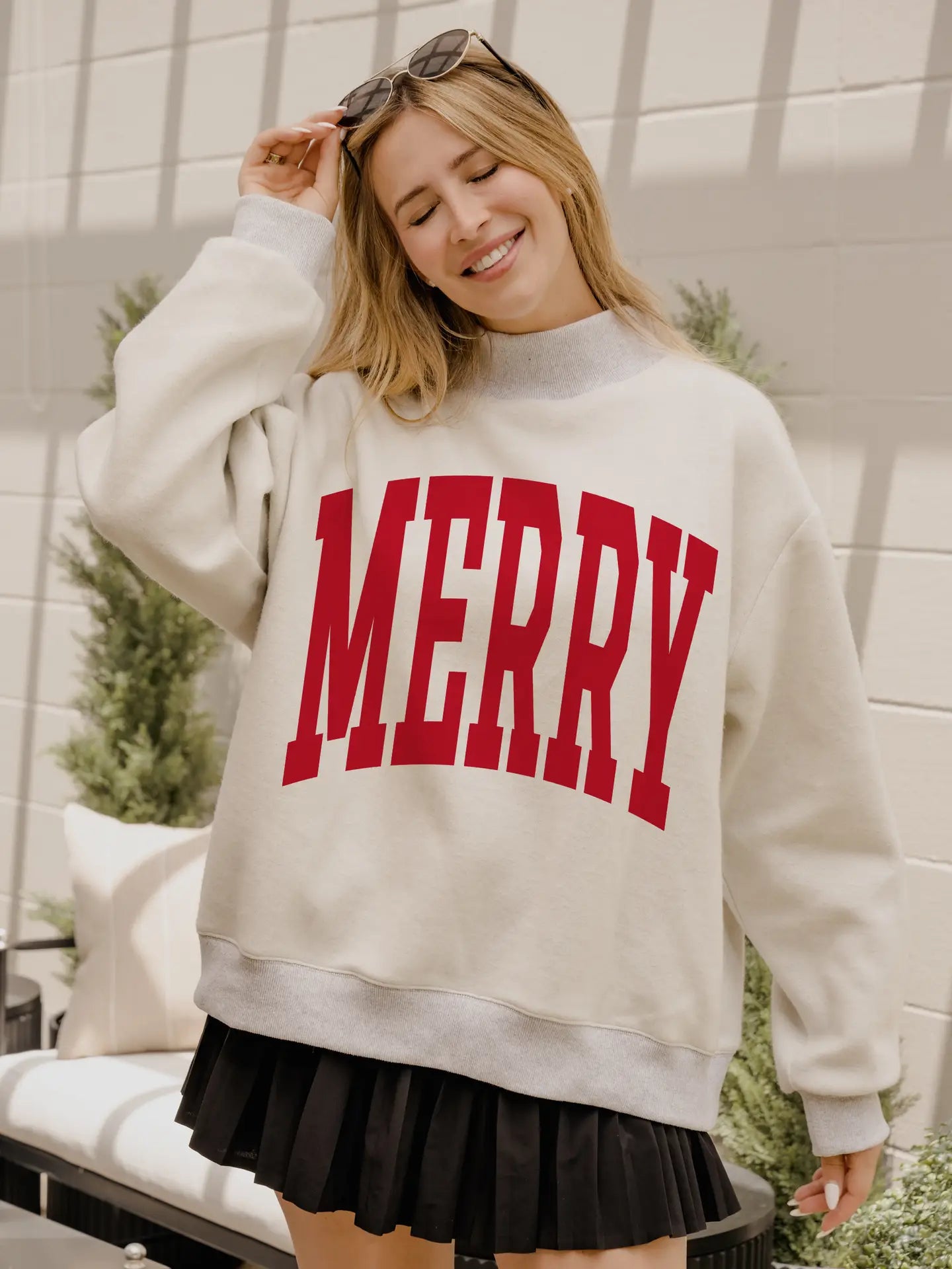 Merry Mock Neck Sweatshirt