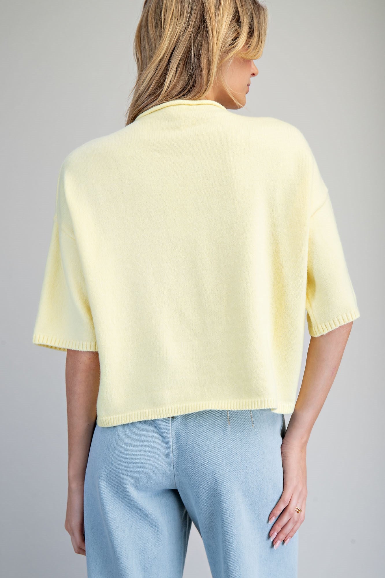 Button Down Half Sleeve Cardigan