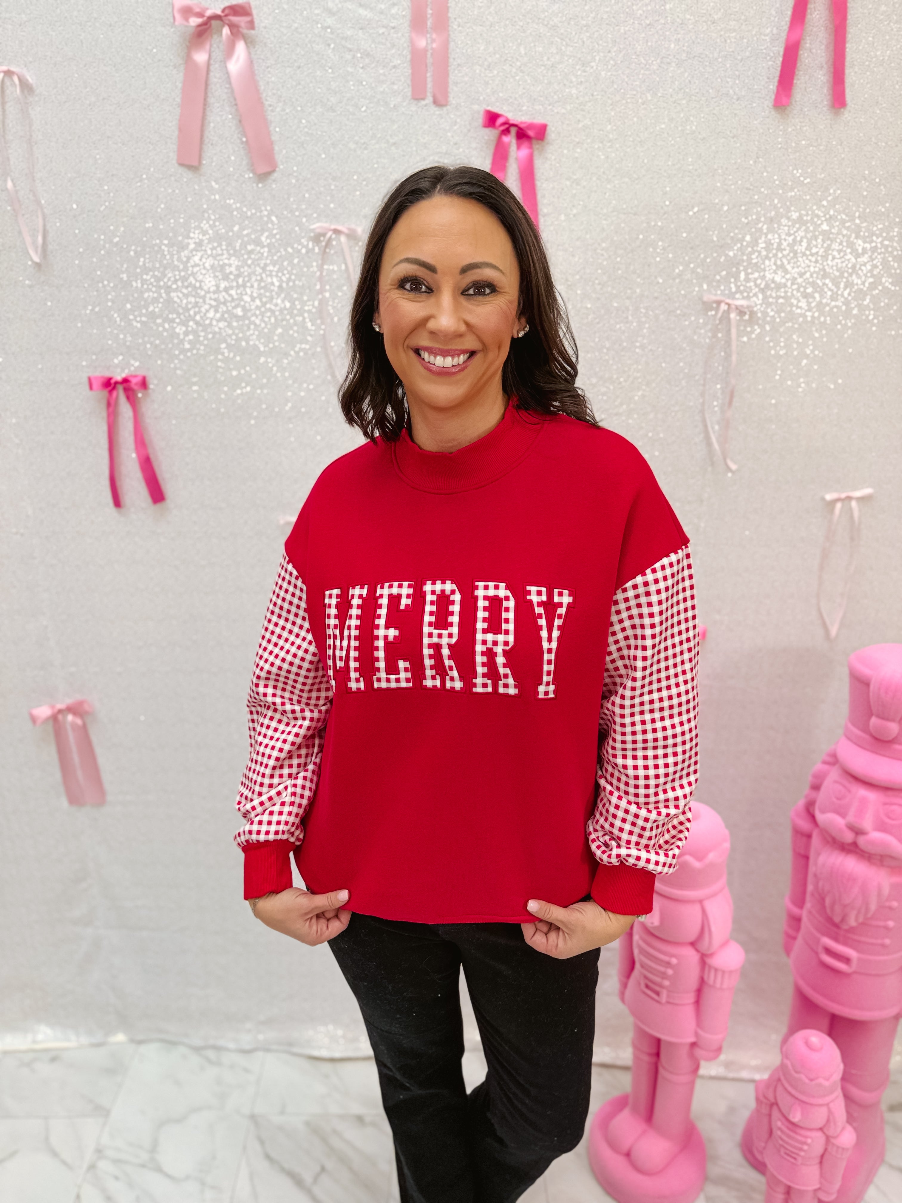Holiday Christmas Plaid MockNeck