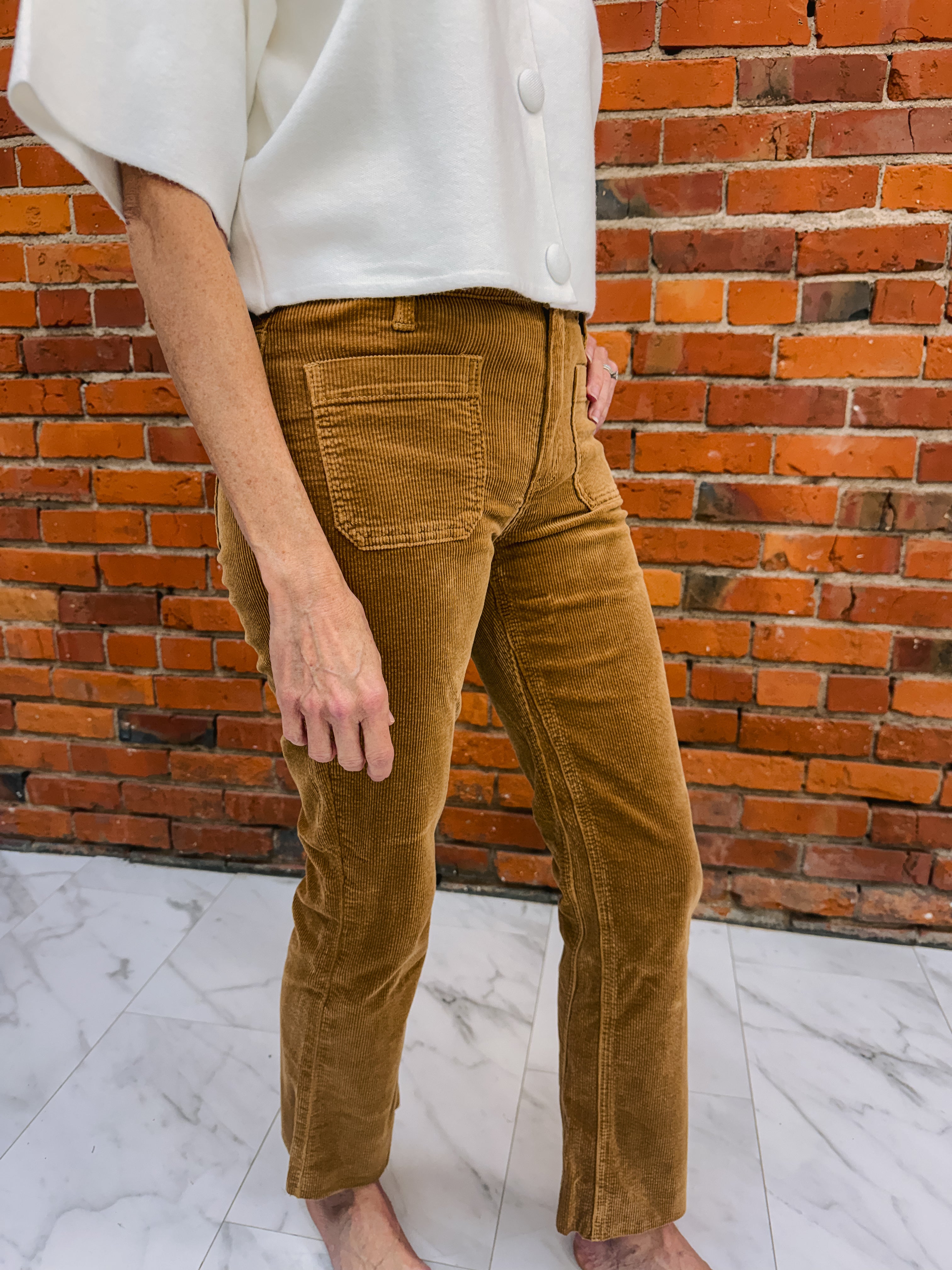 KUT Kelsey Mid Rise Ankle Flaire - Camel