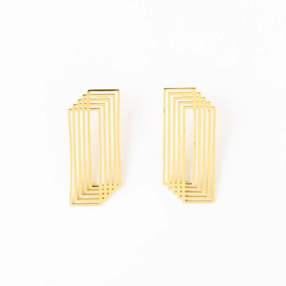 Heather Layered Rectangle Earrings