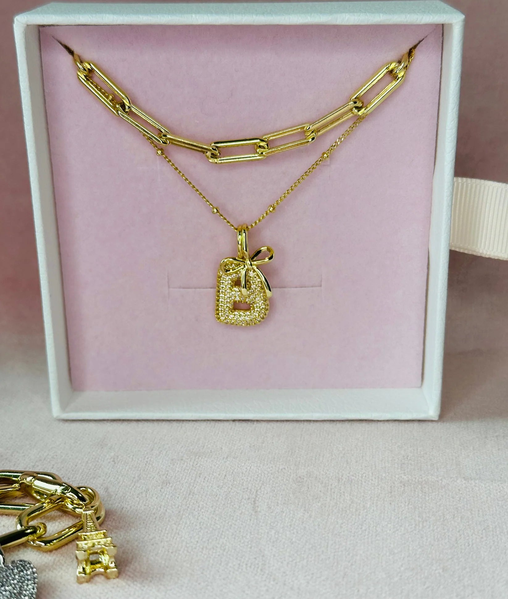 The Sis Kiss Bubble Letter Charm