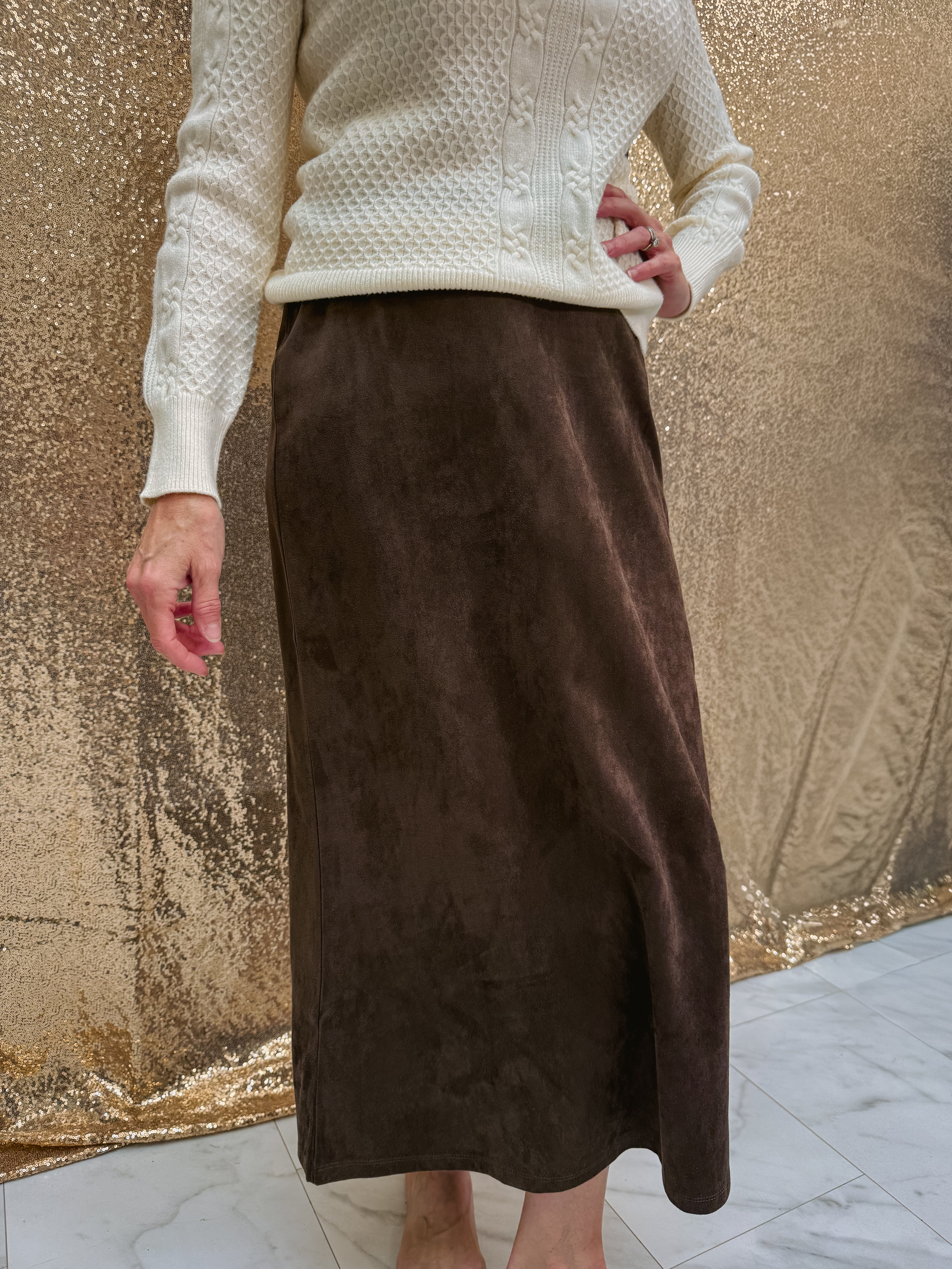 Brown Suede Skirt