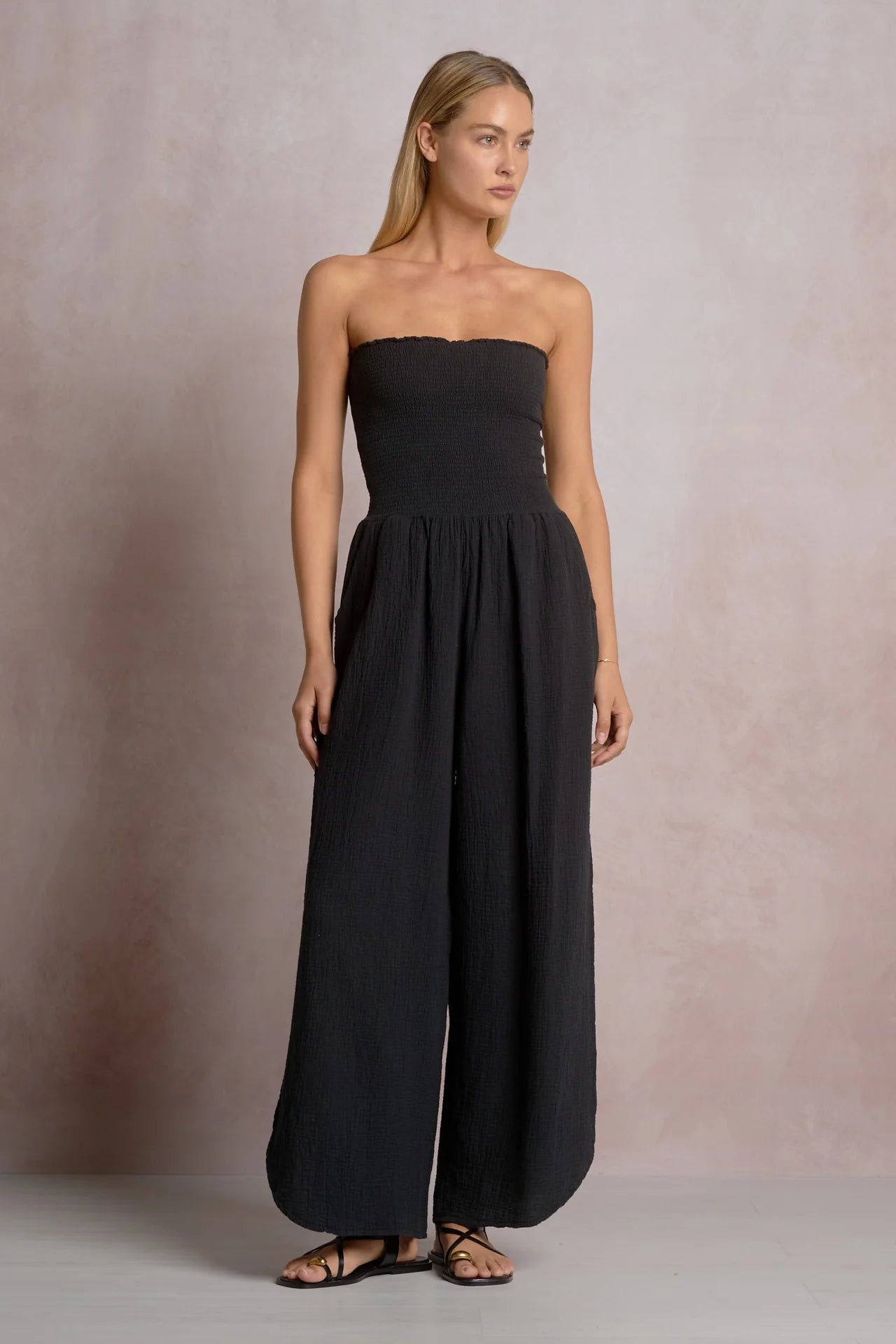 Elan Smocked Strapless Jumper