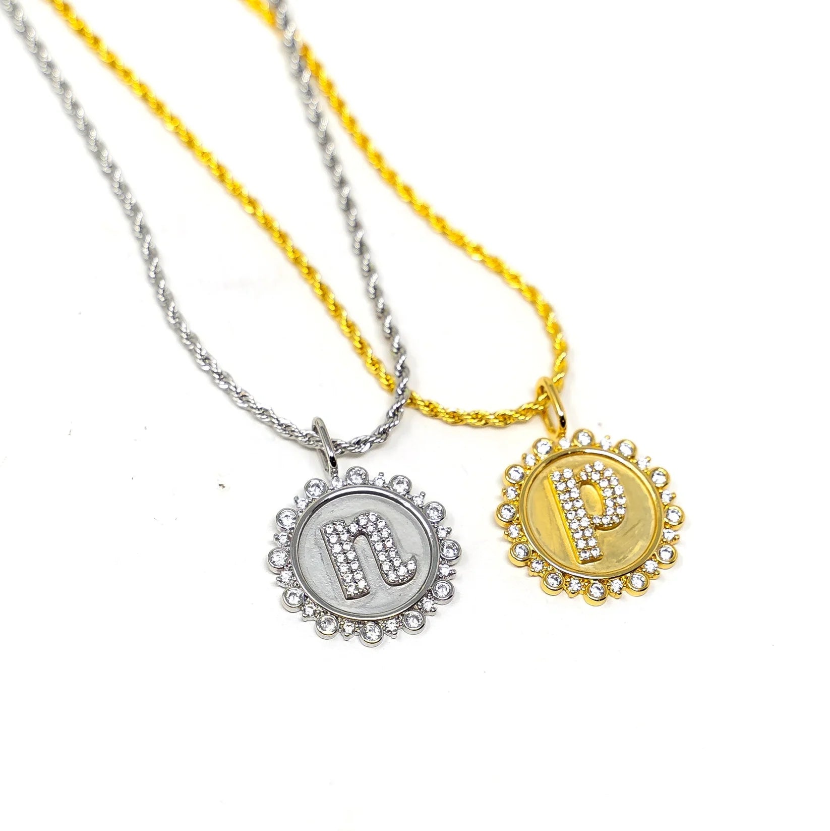 The Sis Kiss Vintage Coin Initial Charm