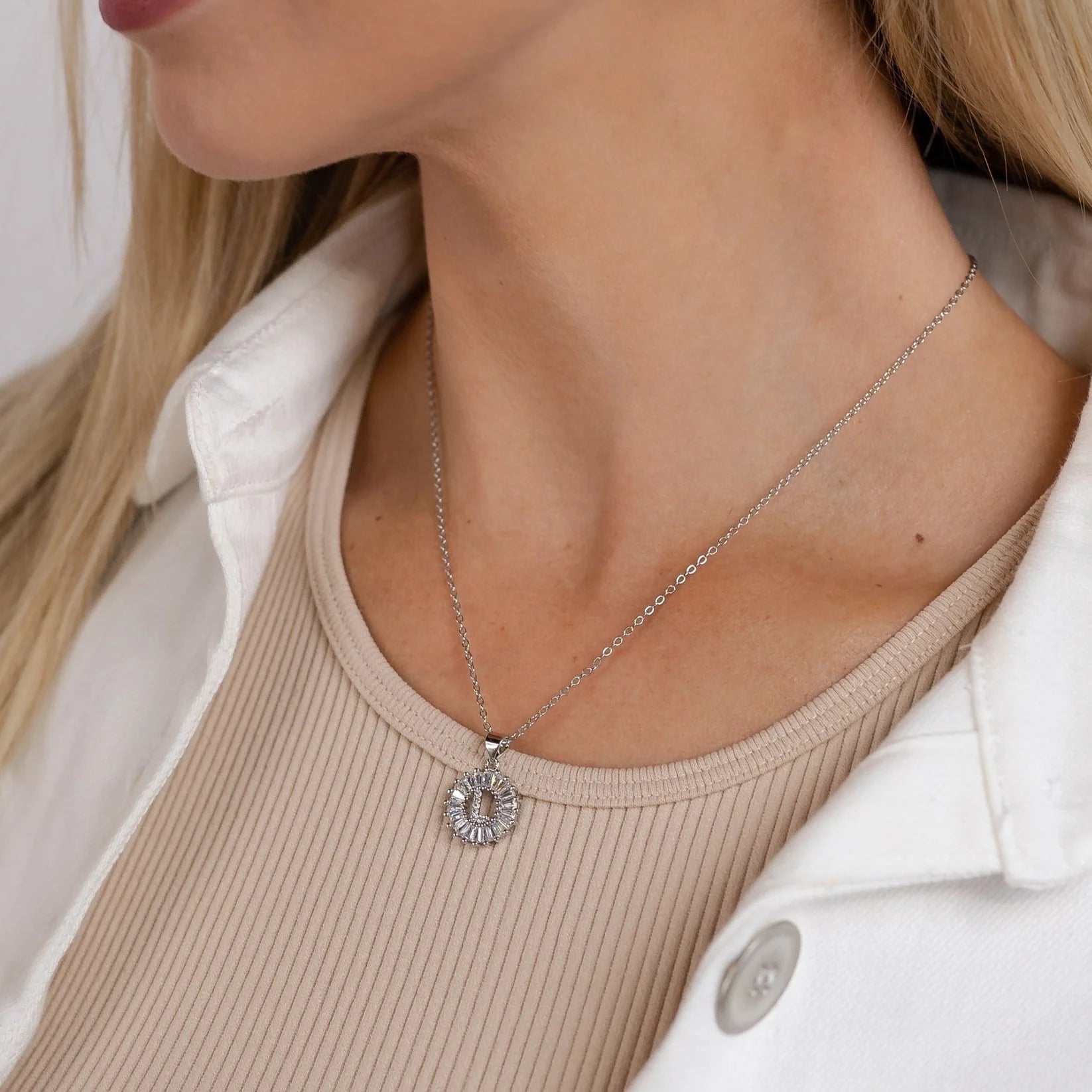 Sis Kiss Mini Radiant Initial Necklace