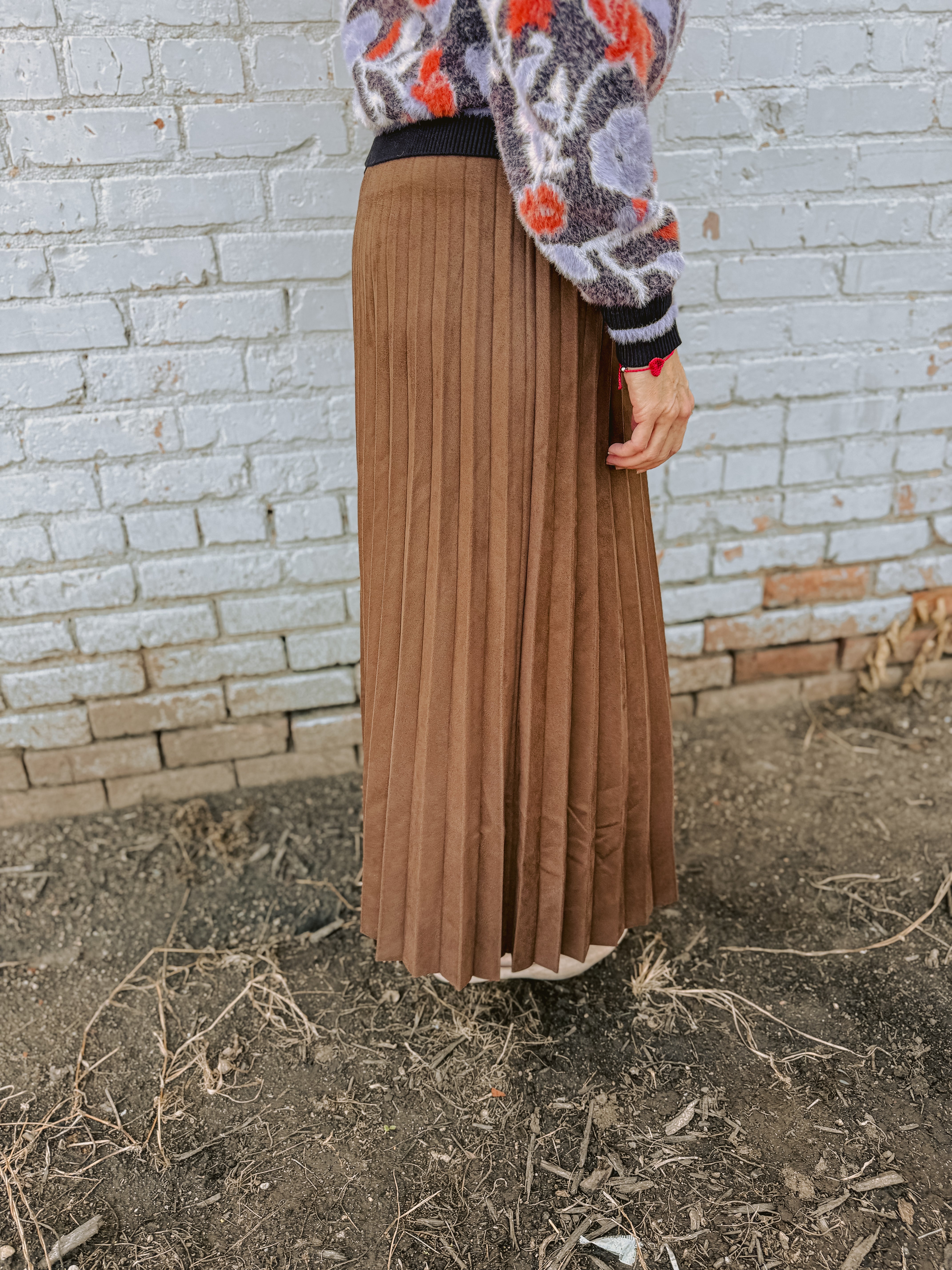 Tribal Pull On Pleated Skirt