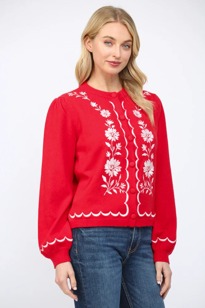 Detailed Balloon Sleeve Cardigan